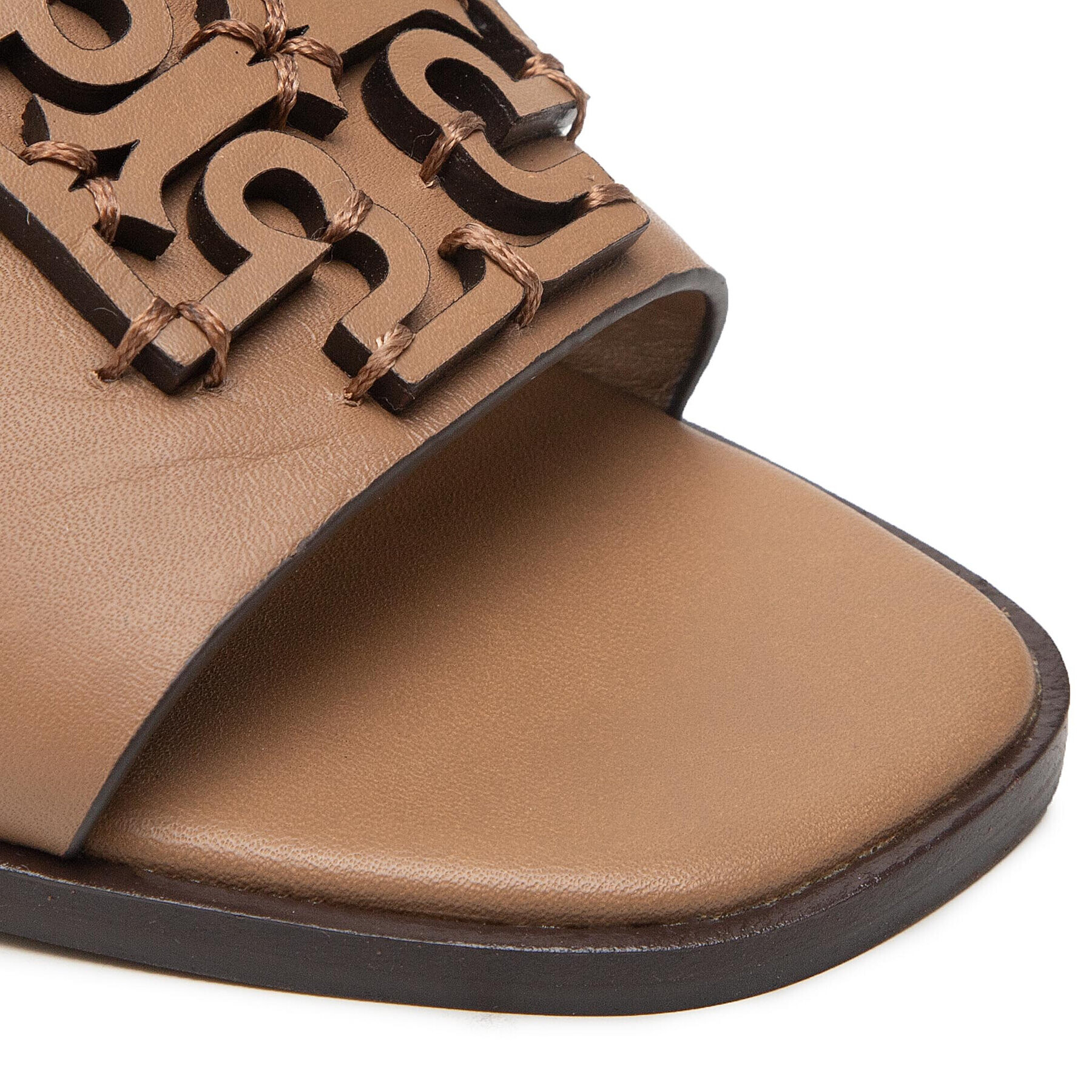 Tory Burch Чехли Ines Slide 88784 Кафяв - Pepit.bg