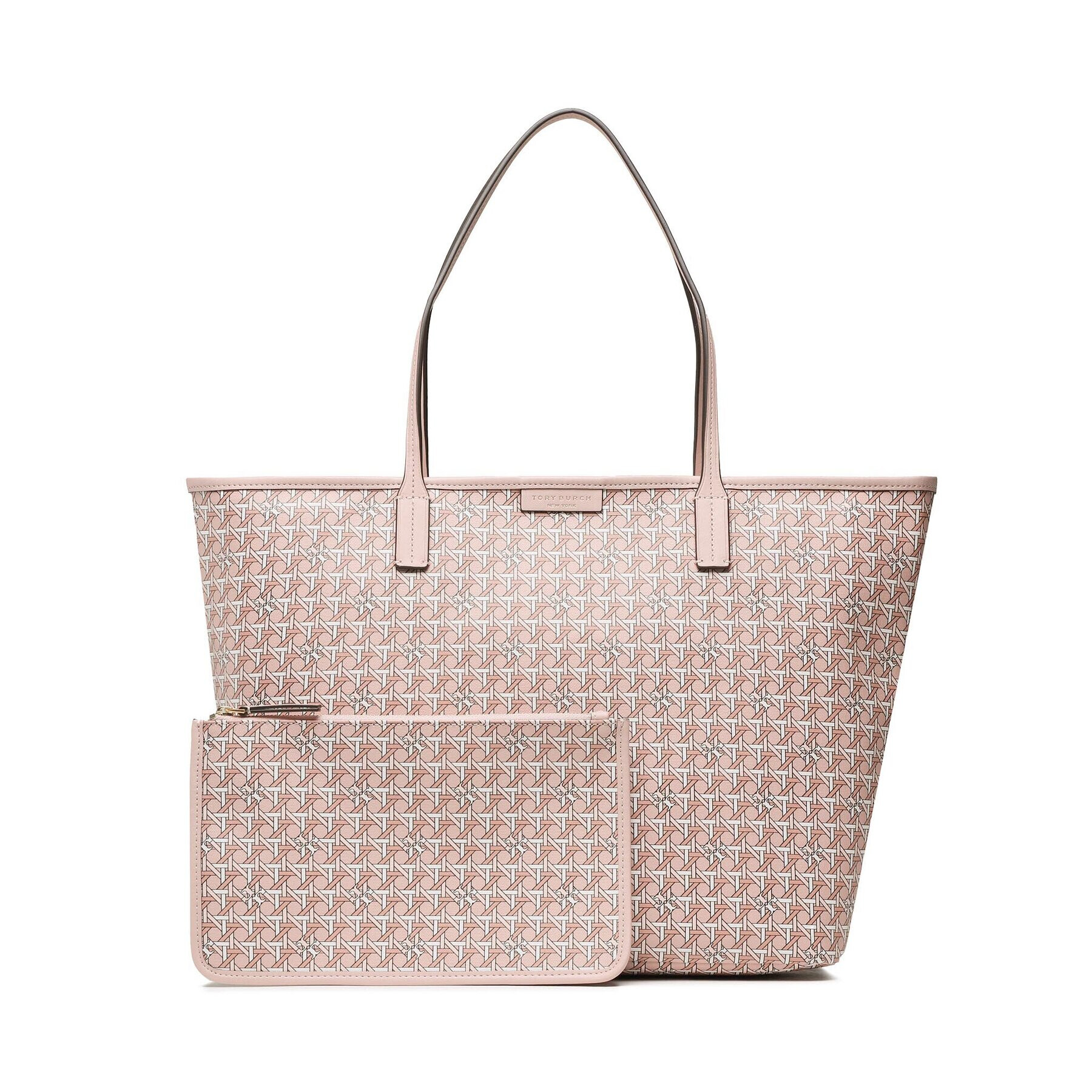 Tory Burch Дамска чанта Basketweave Tote 145634 Розов - Pepit.bg