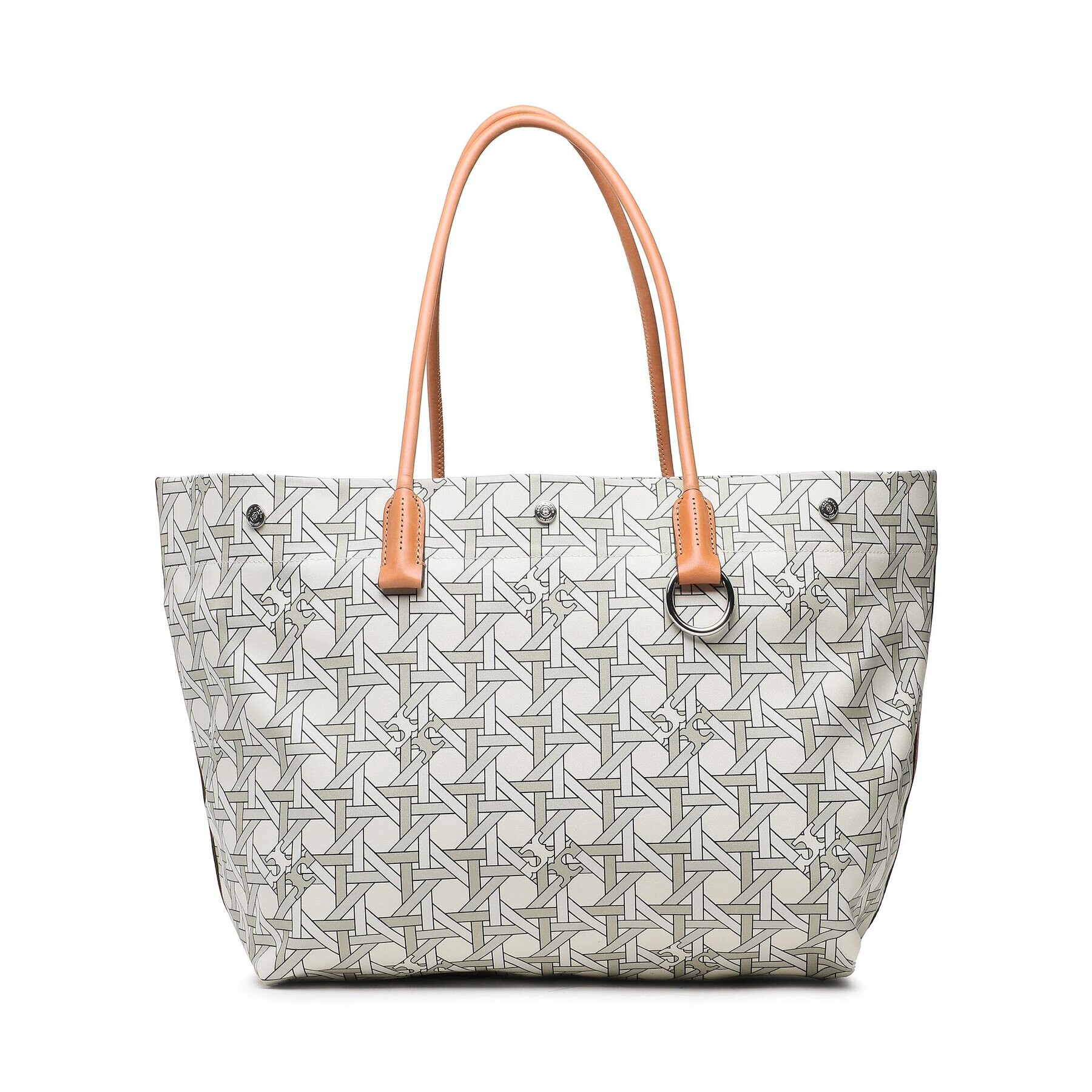 Tory Burch Дамска чанта Canvas Basketweave Tote 139623 Бежов - Pepit.bg