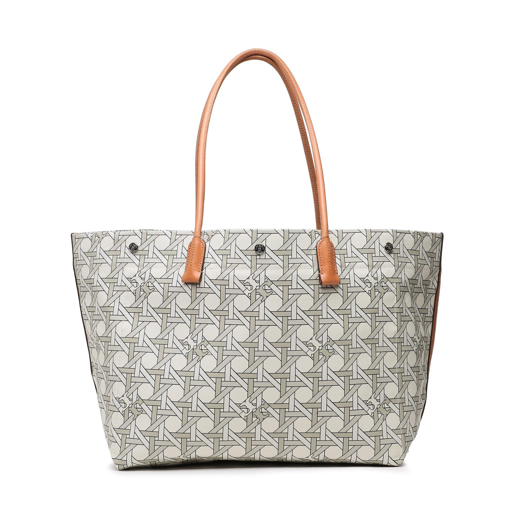 Tory Burch Дамска чанта Canvas Basketweave Tote 139623 Бежов - Pepit.bg