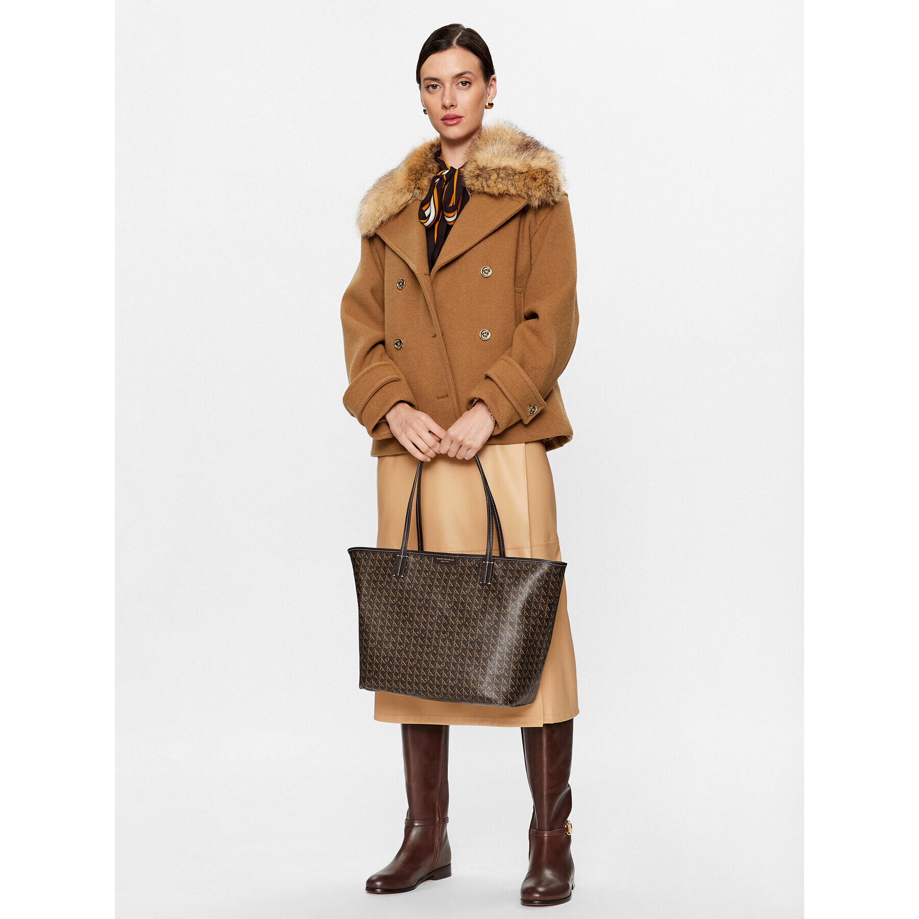 Tory Burch Дамска чанта Ever-Ready Tote 145634 Кафяв - Pepit.bg