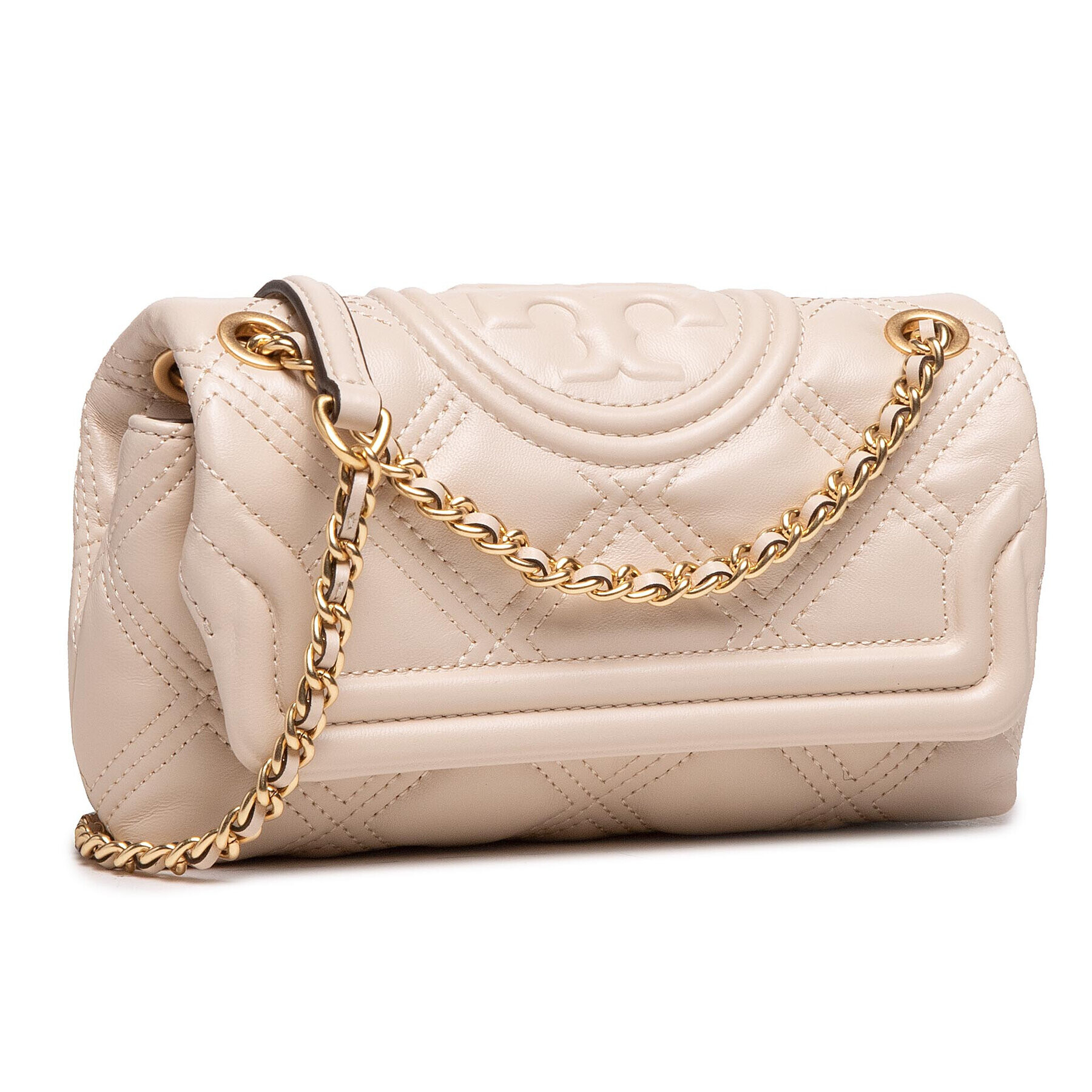 Tory Burch Дамска чанта Flaming Soft Mini Bag 73867 Бежов - Pepit.bg