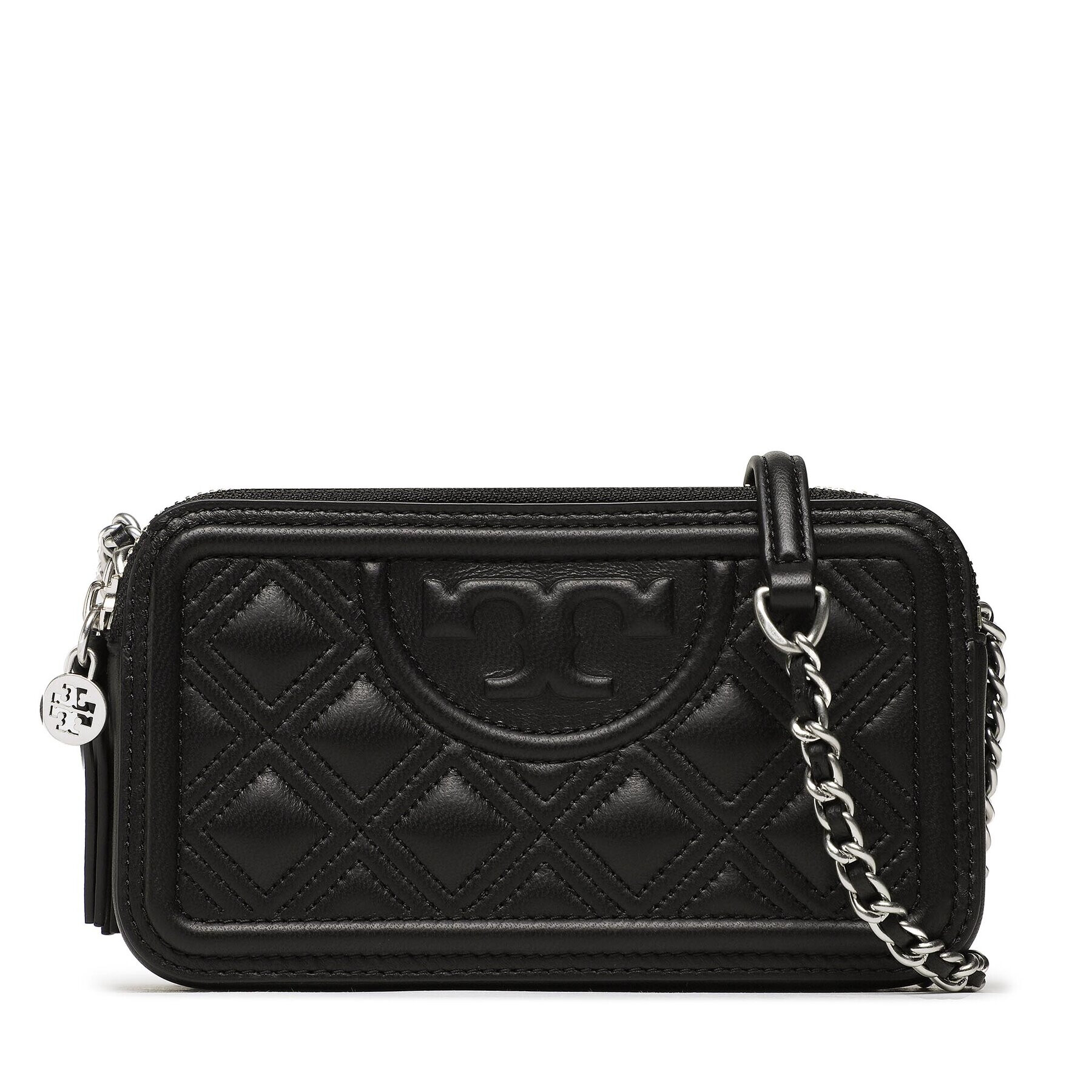 Tory Burch Дамска чанта Fleming Double-Zip Mini Bag 79403 Черен - Pepit.bg