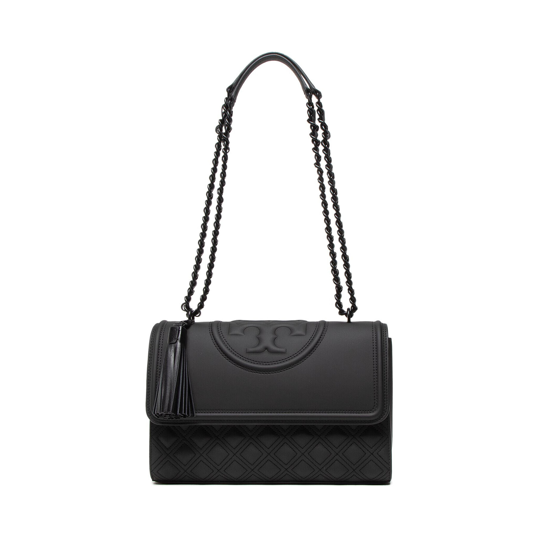 Tory Burch Дамска чанта Fleming Matte Convertible Shoulder Bag 82559 Черен - Pepit.bg