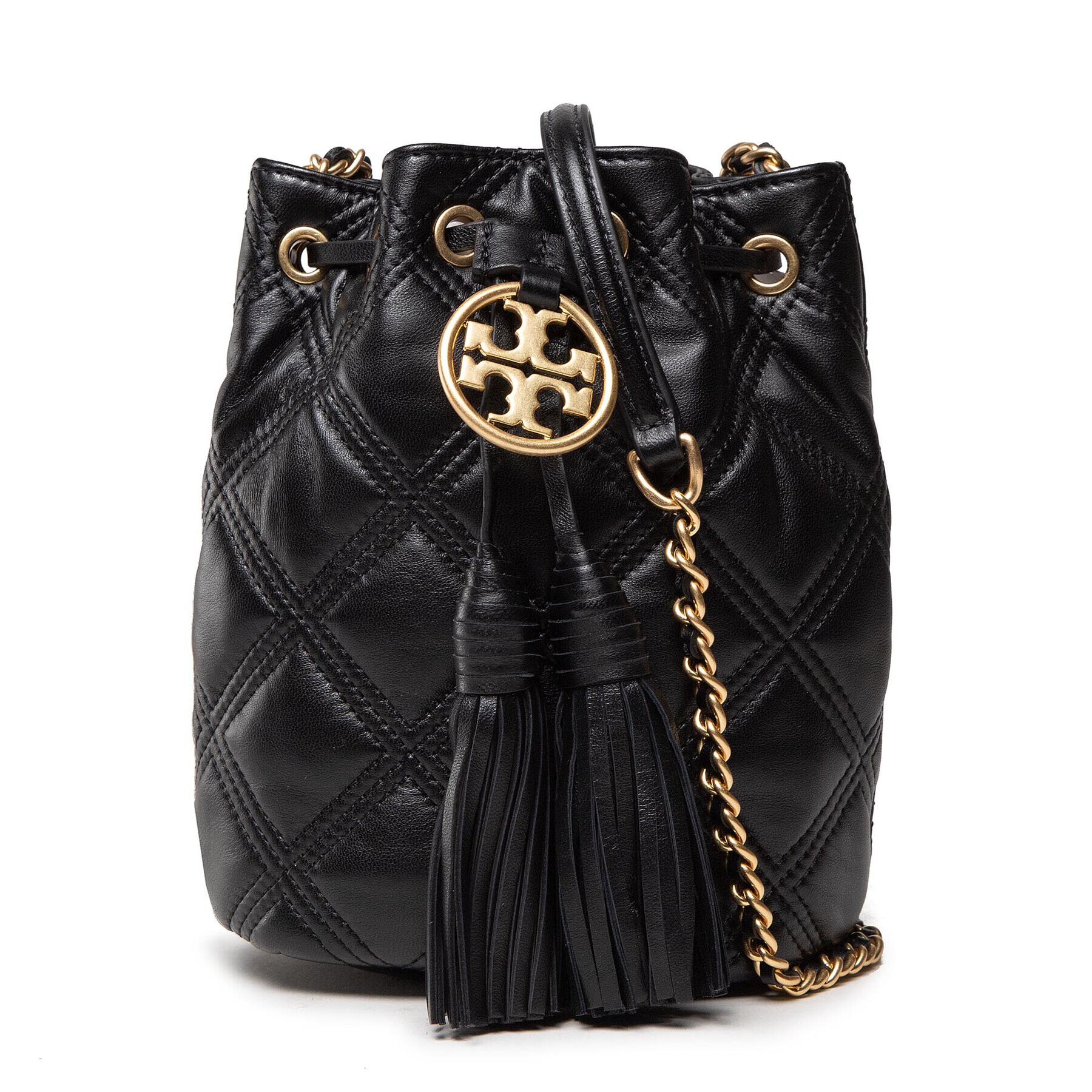 Tory Burch Дамска чанта Fleming Soft Mini Bucket Bag 74853 Черен - Pepit.bg