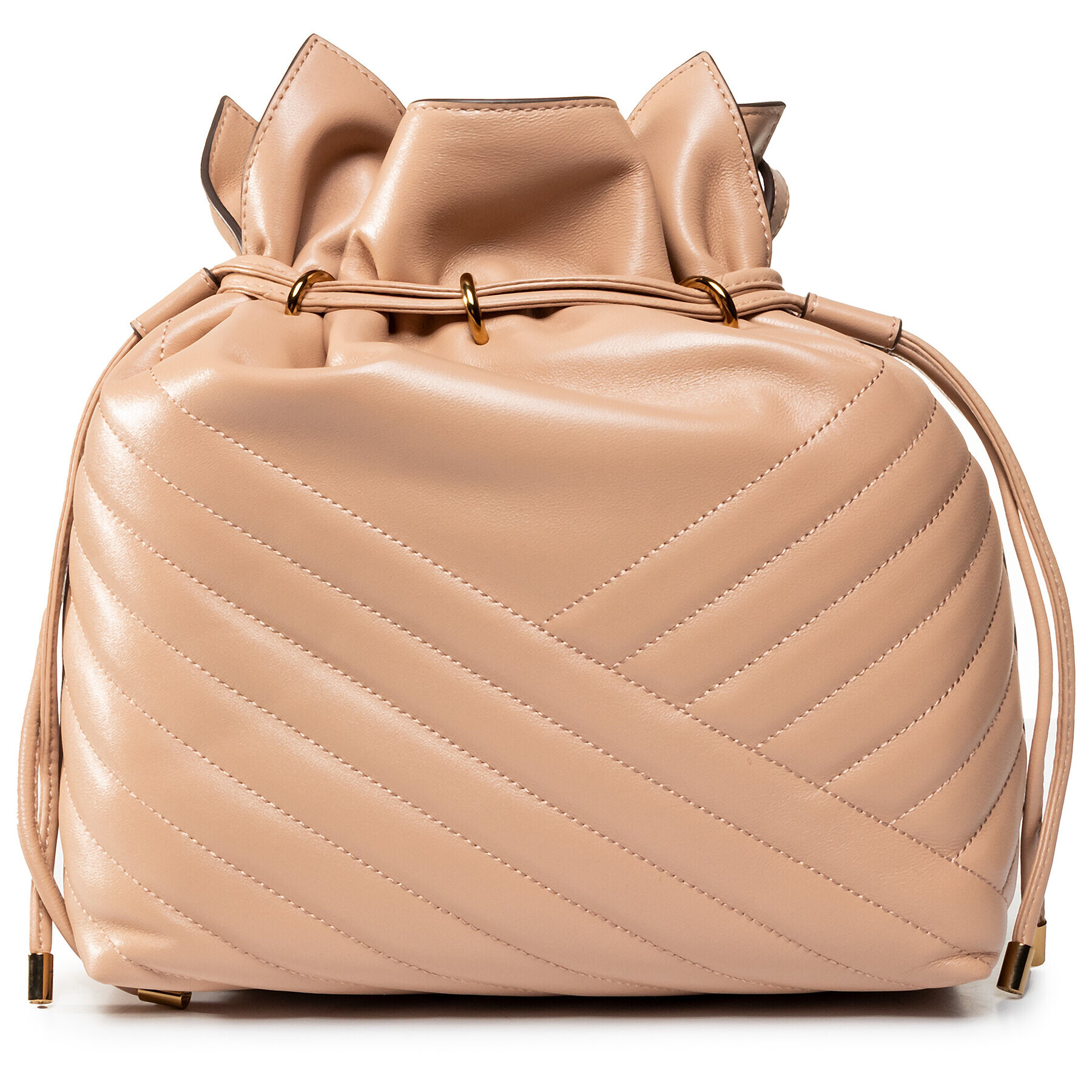 Tory Burch Дамска чанта Kira Chevron Bucket 64432 Бежов - Pepit.bg