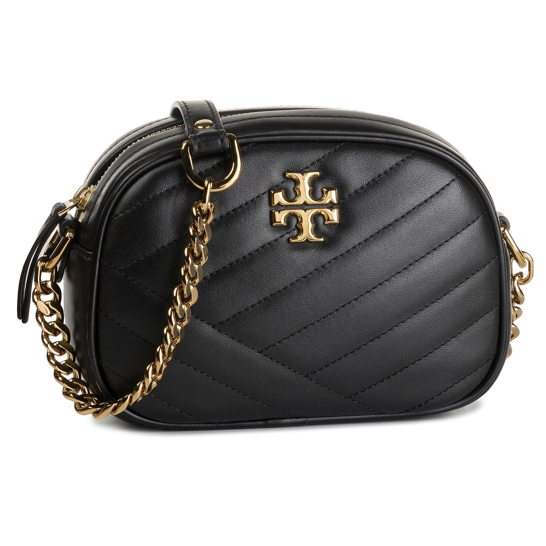 Tory Burch Дамска чанта Kira Chevron Camera Bag 60227 Черен - Pepit.bg