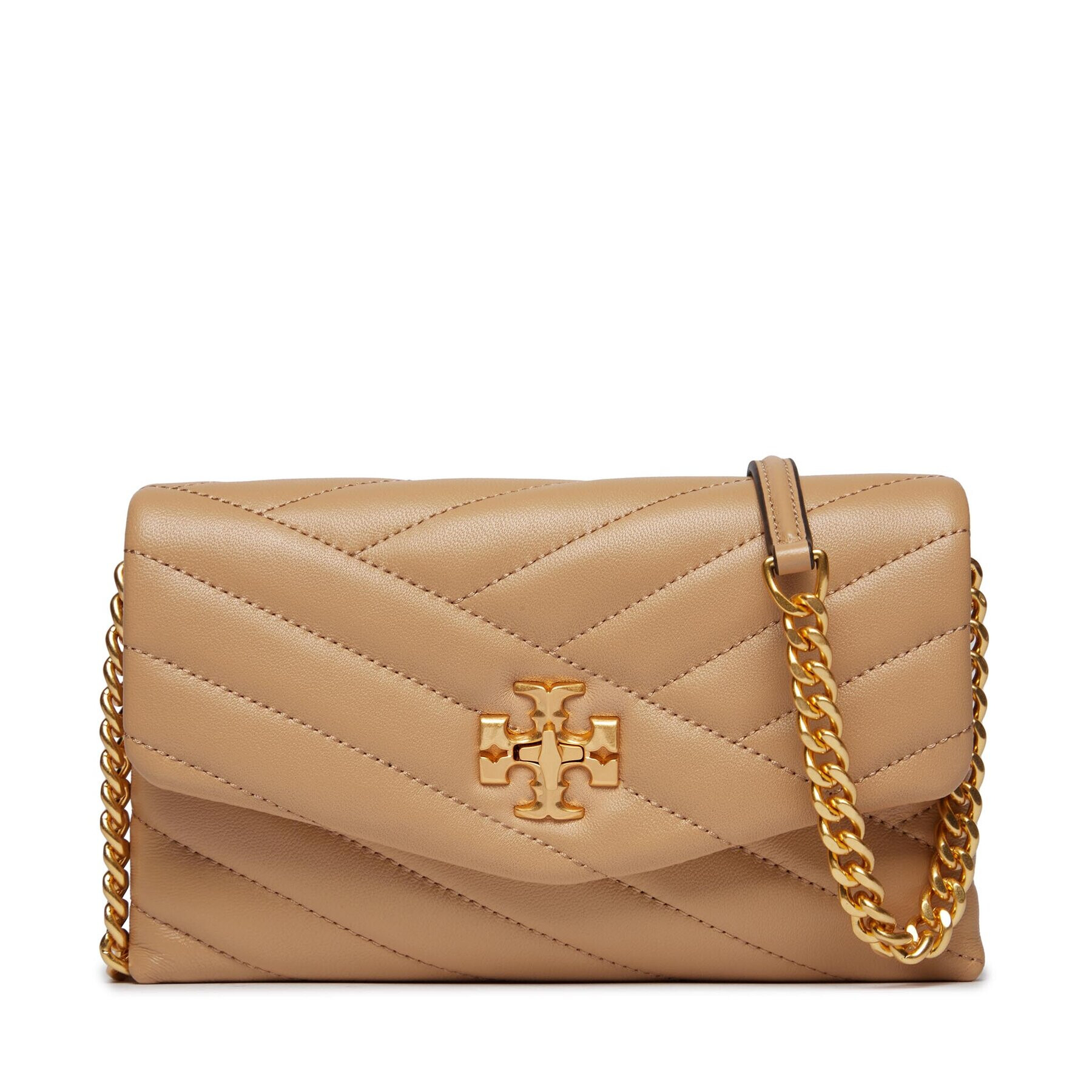 Tory Burch Дамска чанта Kira Chevron Chain Wallet 90343 Бежов - Pepit.bg