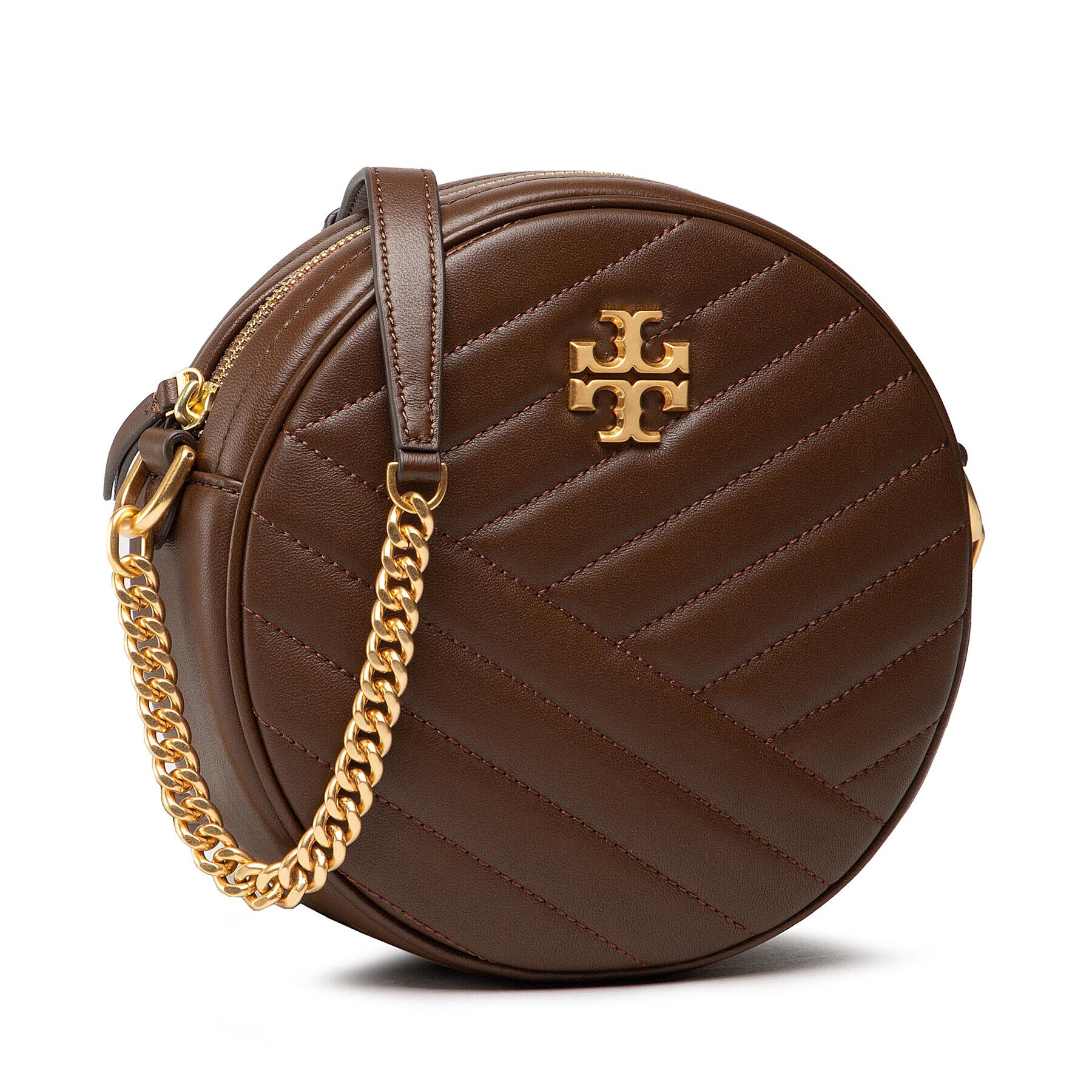 Tory Burch Дамска чанта Kira Chevron Circle Bag 80975 Кафяв - Pepit.bg