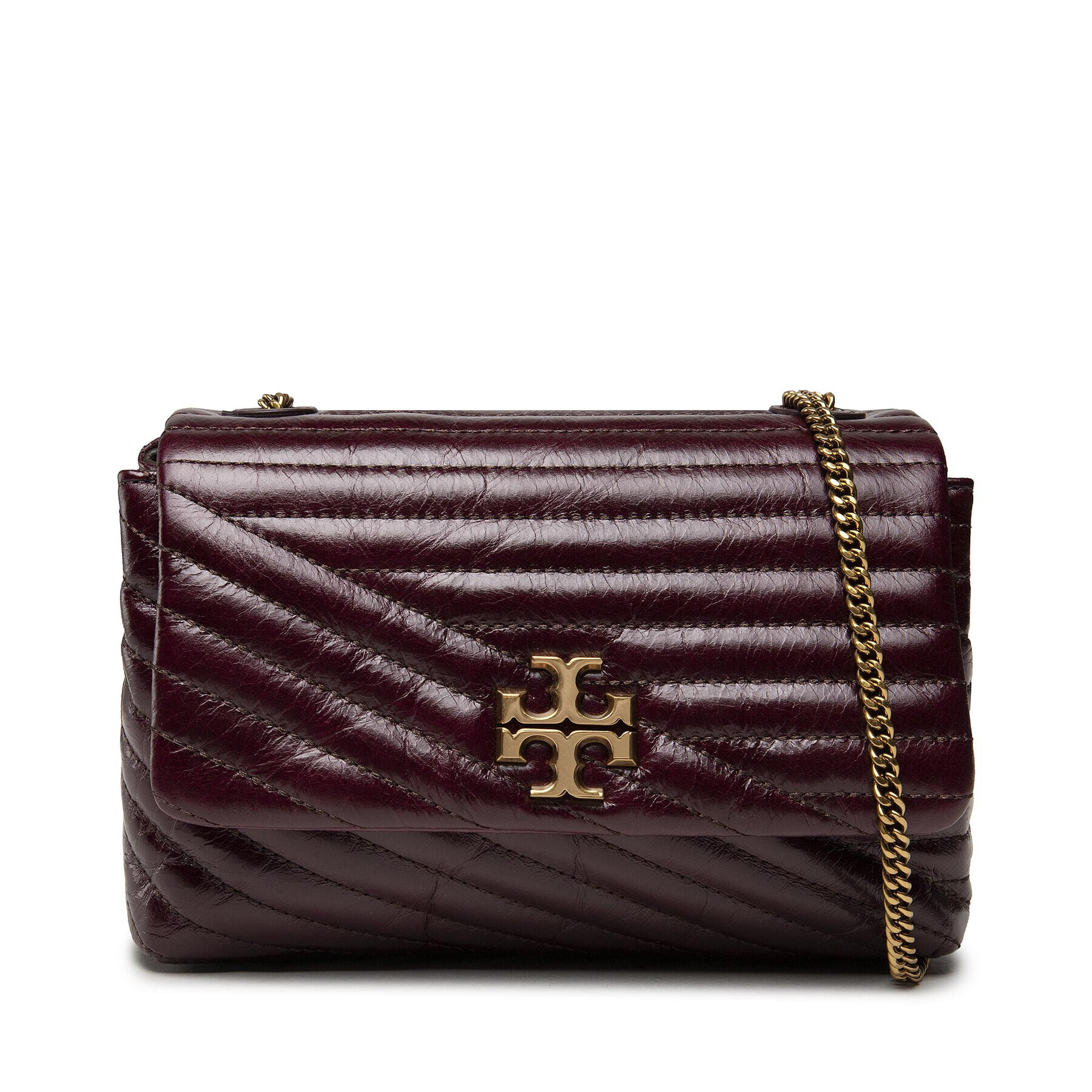 Tory Burch Дамска чанта Kira Chevron Glazed Mini Bag 84008 Бордо - Pepit.bg