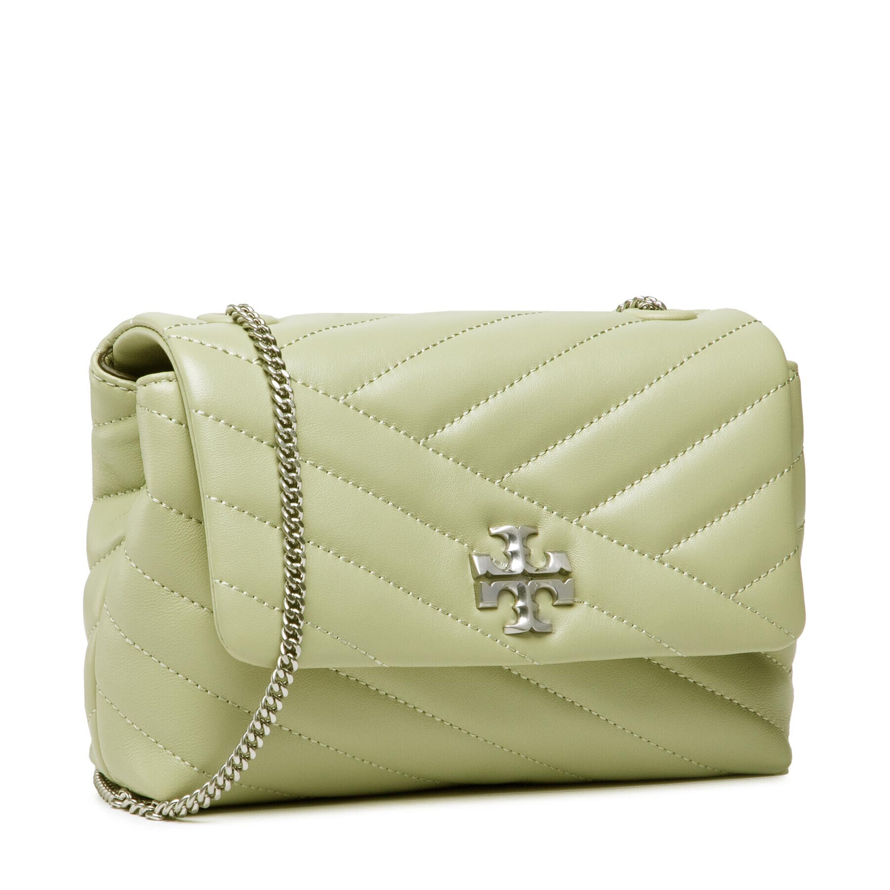 Tory Burch Дамска чанта Kira Chevron Mini Bag 90460 Зелен - Pepit.bg