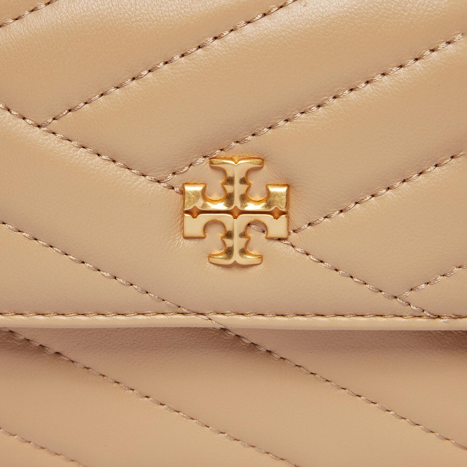 Tory Burch Дамска чанта Kira Chevron Mini Top Handle Chain Wallet 152356 Бежов - Pepit.bg