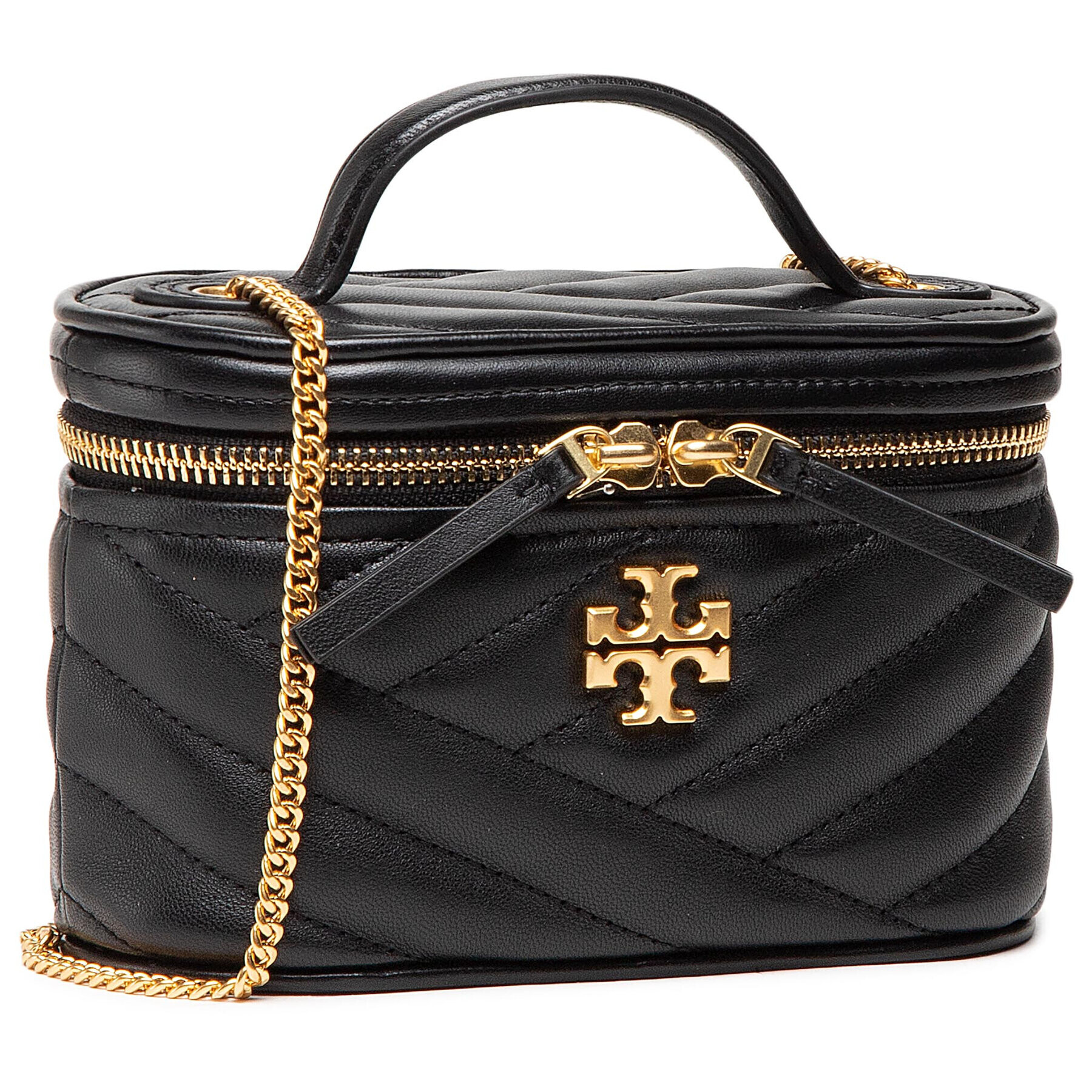 Tory Burch Дамска чанта Kira Chevron Mini Vanity 79425 Черен - Pepit.bg