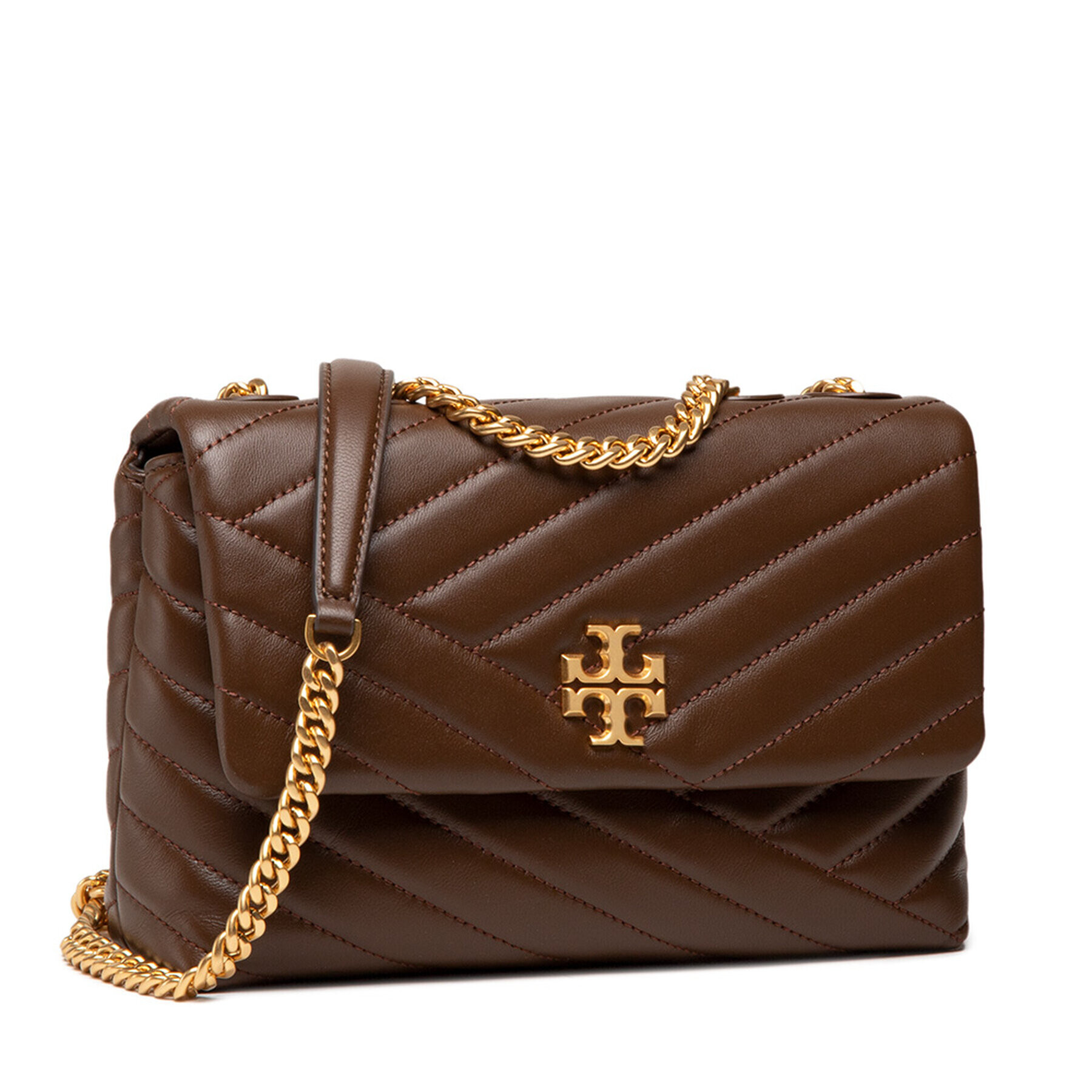 Tory Burch Дамска чанта Kira Chevron Small 64963 Кафяв - Pepit.bg