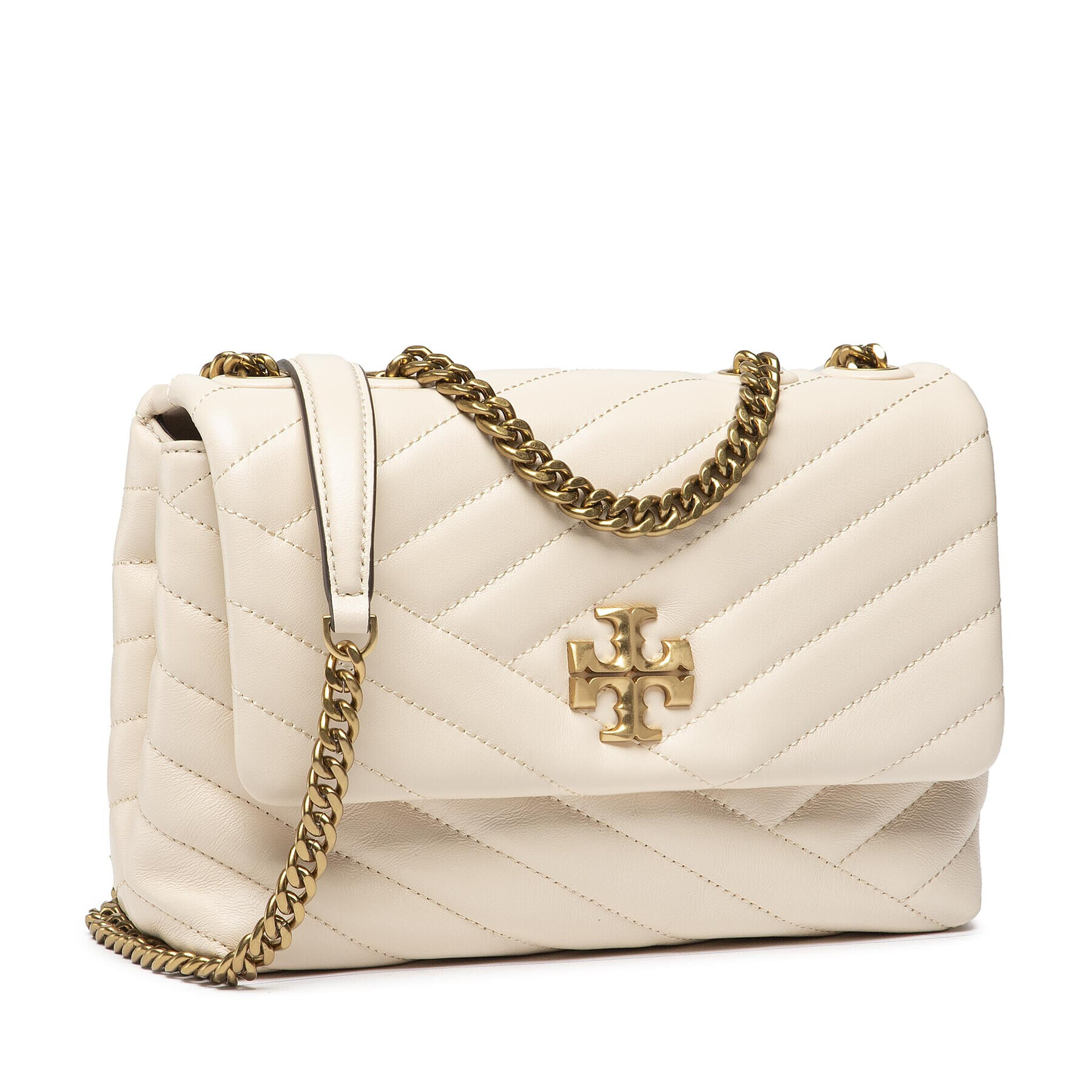 Tory Burch Дамска чанта Kira Chevron Small 90452 Бежов - Pepit.bg