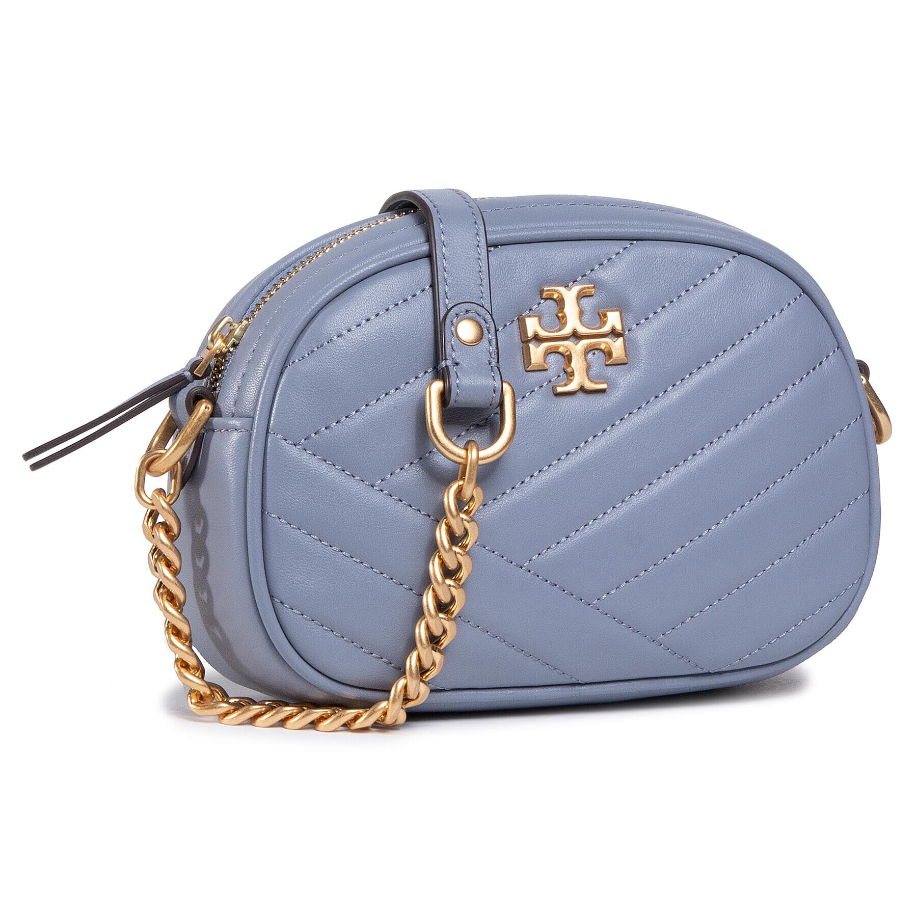 Tory Burch Дамска чанта Kira Chevron Small Camera Bag 60227 Син - Pepit.bg