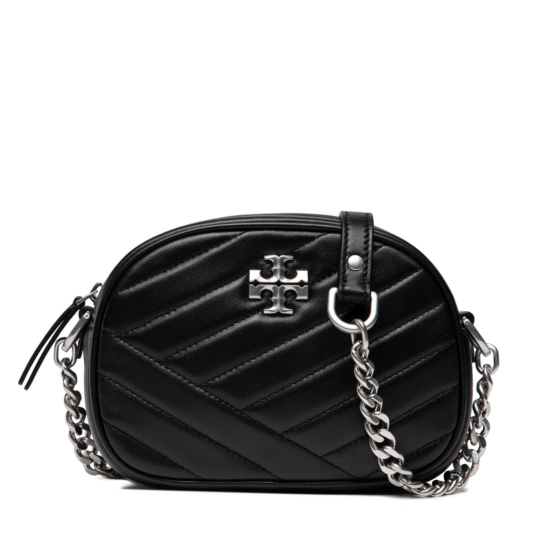 Tory Burch Дамска чанта Kira Chevron Small Camera Bag 90450 Черен - Pepit.bg