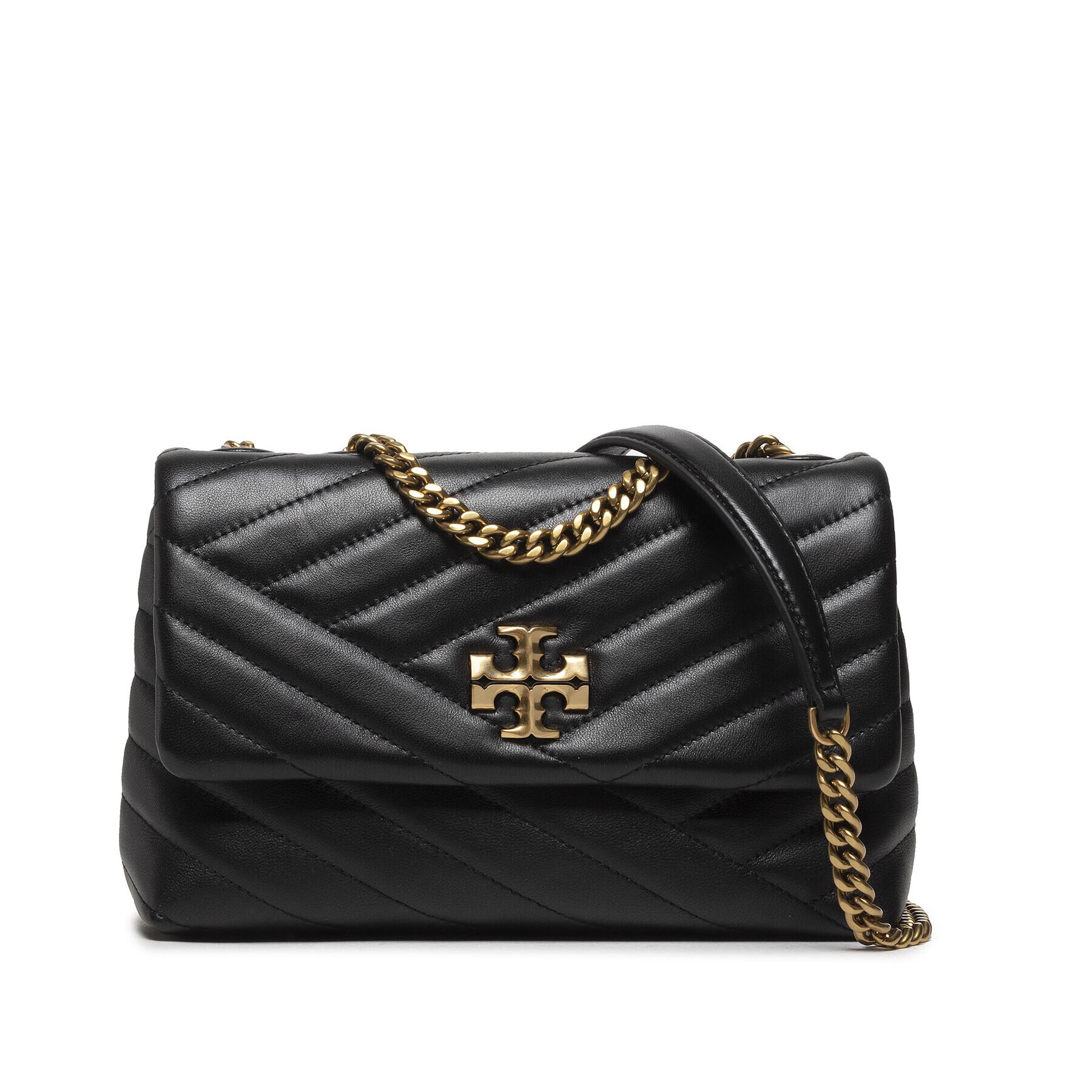 Tory Burch Дамска чанта Kira Chevron Small Convertible 90452 Черен - Pepit.bg