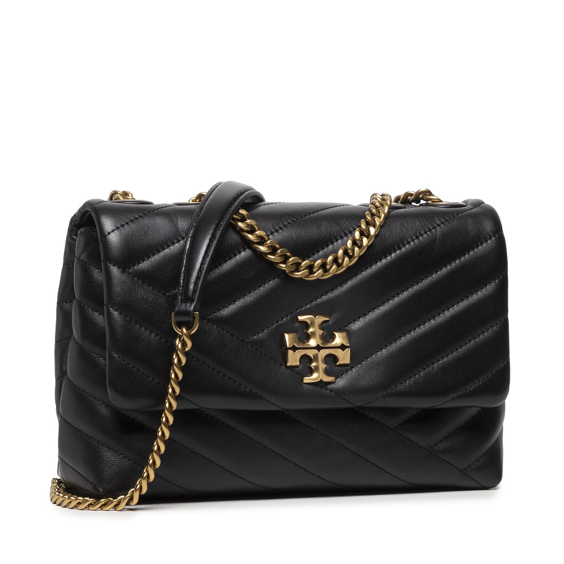 Tory Burch Дамска чанта Kira Chevron Small Convertible 90452 Черен - Pepit.bg