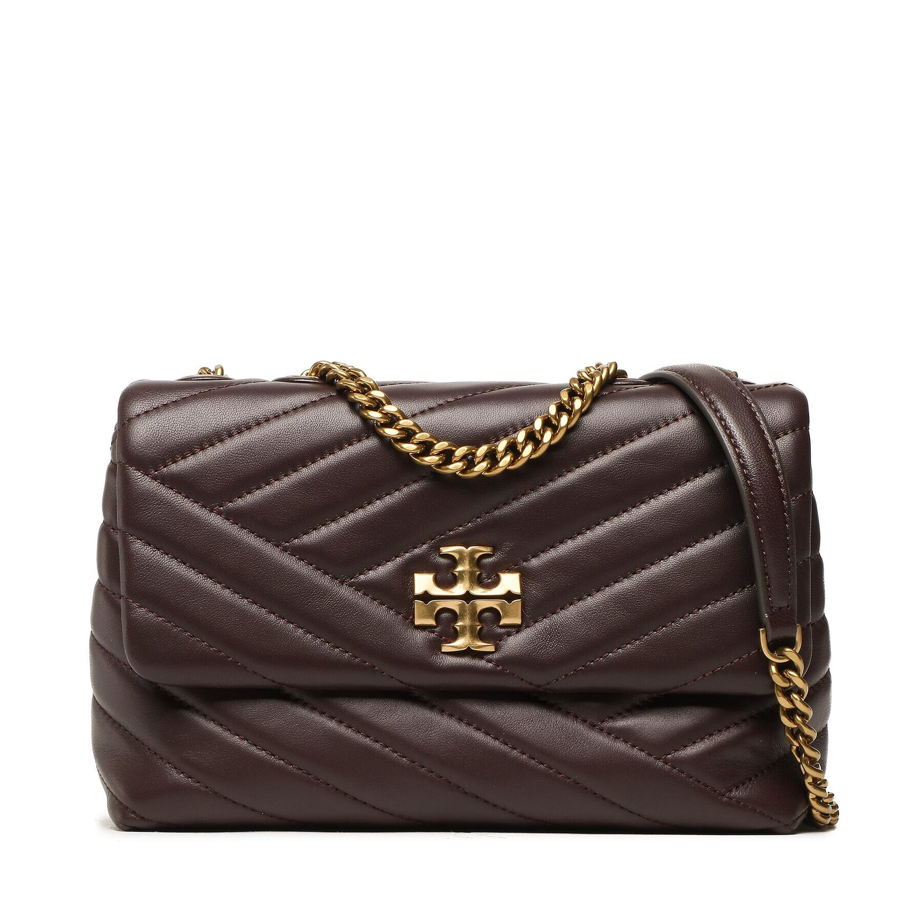 Tory Burch Дамска чанта Kira Chevron Small Convertible Shoulder Bag 90452 Бордо - Pepit.bg