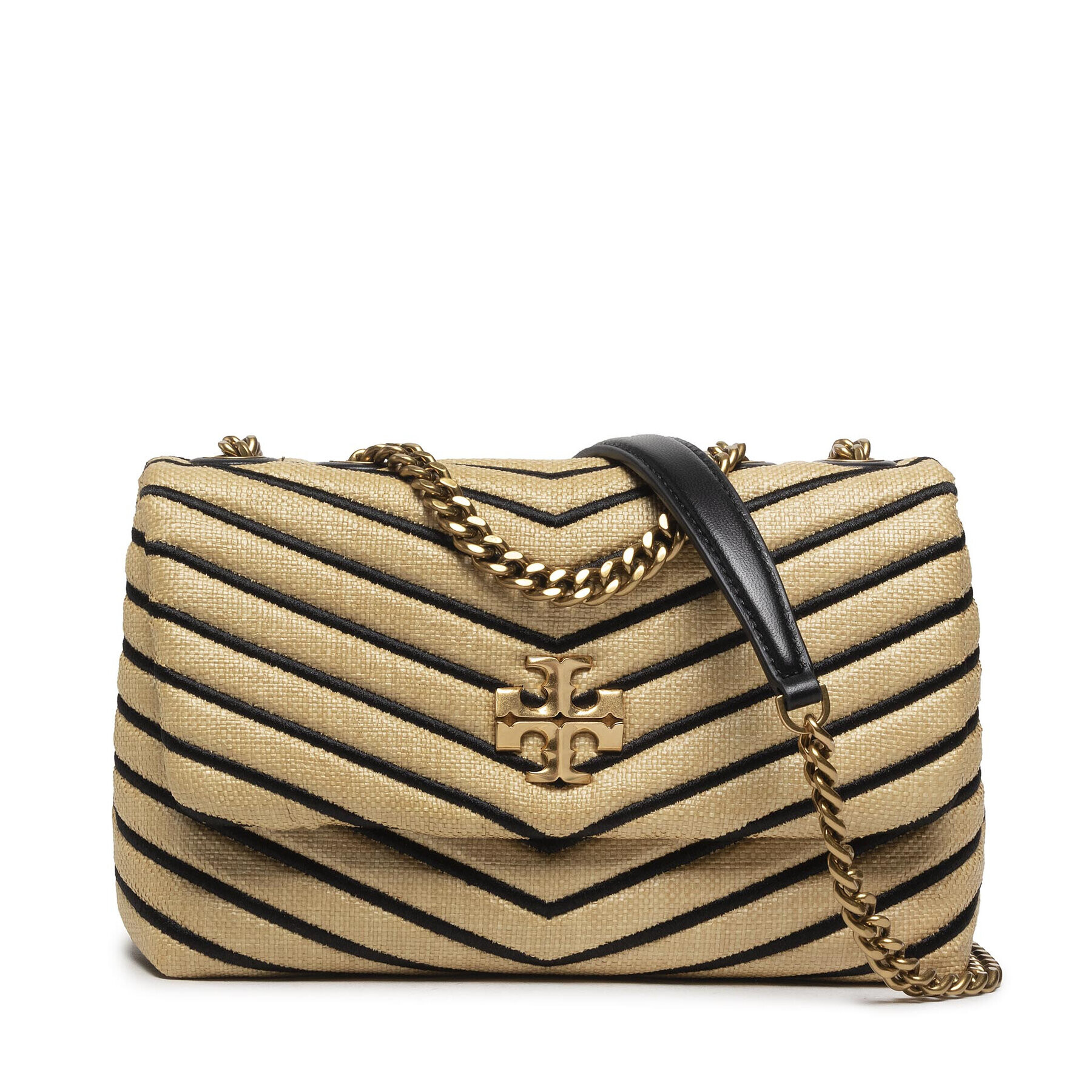 Tory Burch Дамска чанта Kira Chevron Soft Straw Small Shoulder Bag 88090 Кафяв - Pepit.bg