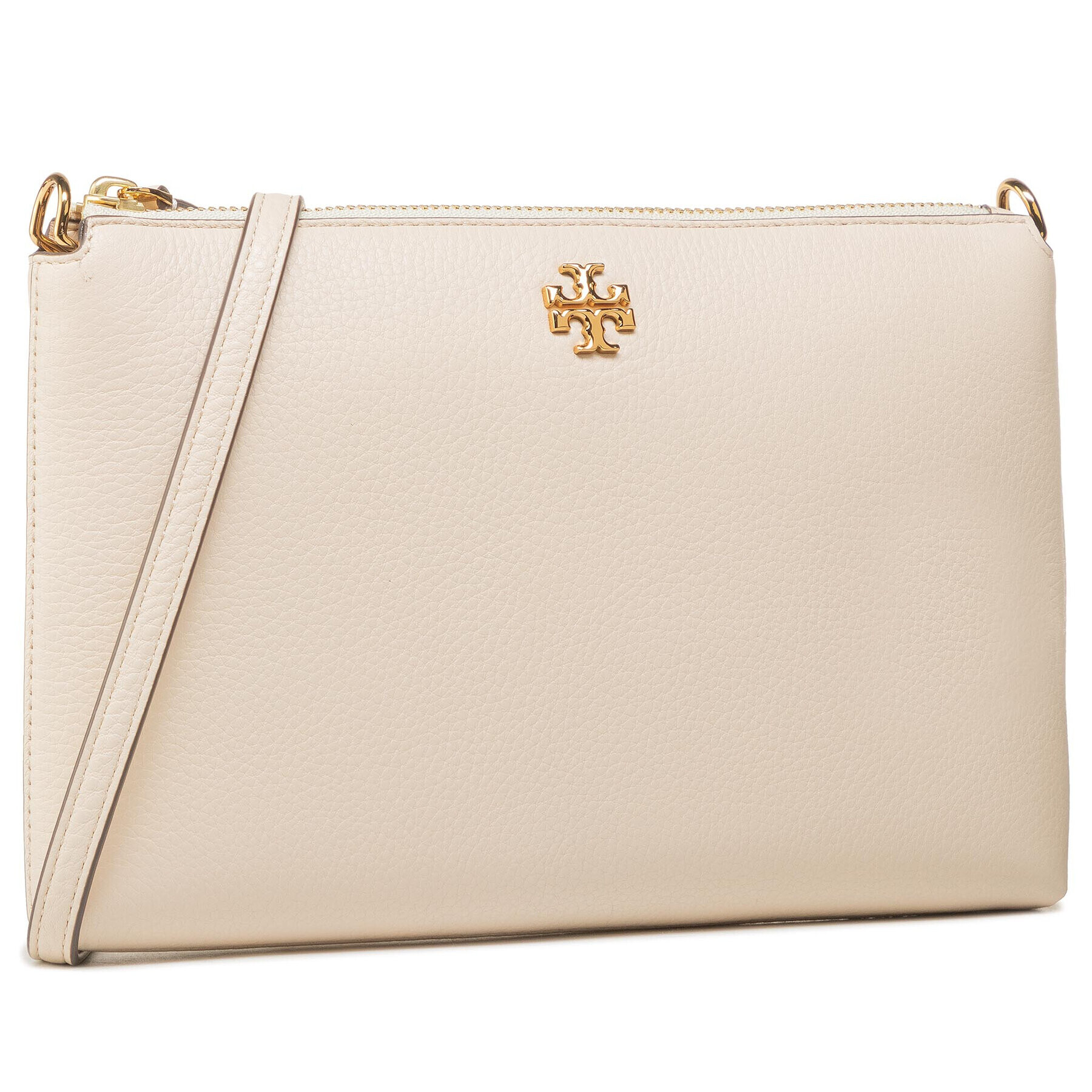 Tory Burch Дамска чанта Kira Pabbled Top-Zip Crossbody 61385 Бежов - Pepit.bg