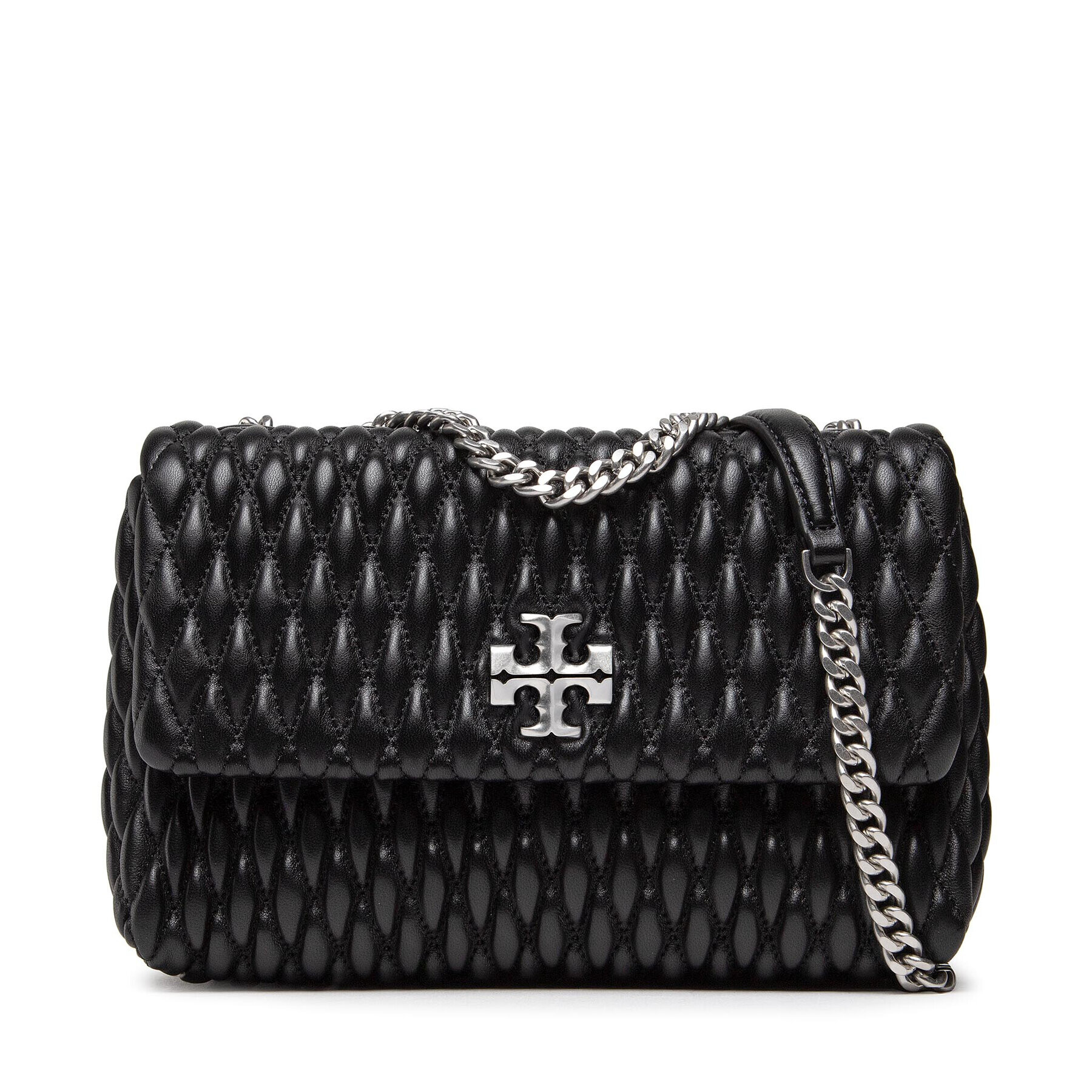 Tory Burch Дамска чанта Kira Ruched Small Convertible Shoulder Bag 138971 Черен - Pepit.bg