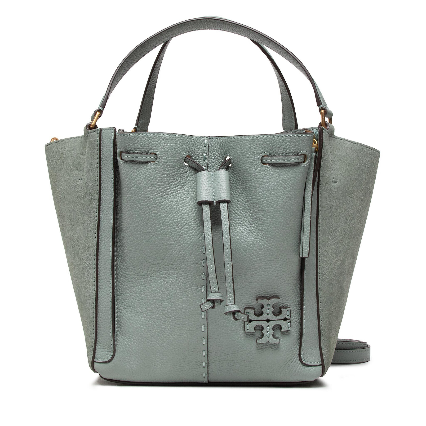 Tory Burch Дамска чанта Mcgraw Drawstring Satchel 88135 Син - Pepit.bg