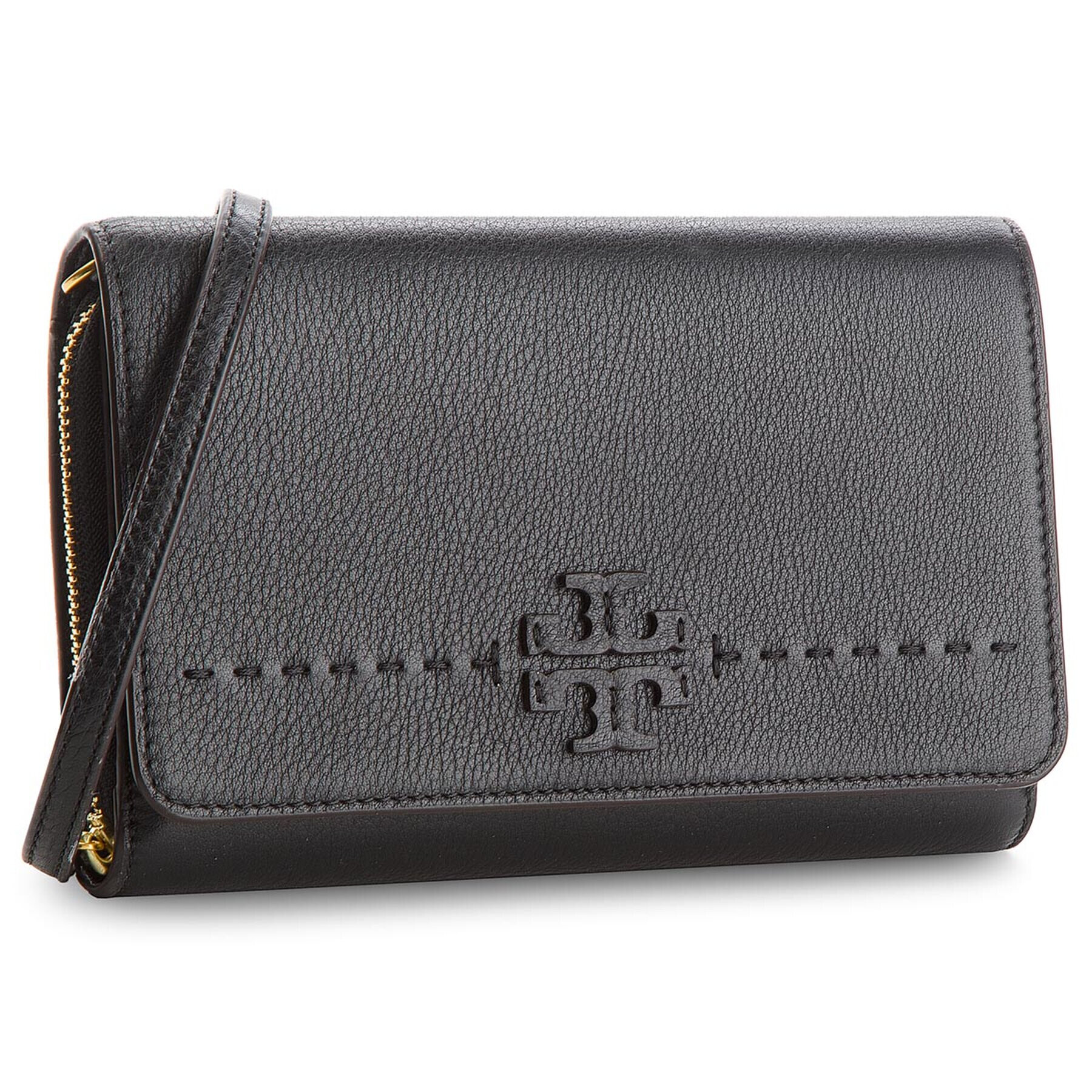 Tory Burch Дамска чанта Mcgraw Flat Wallet Cross-Body 41848 Черен - Pepit.bg