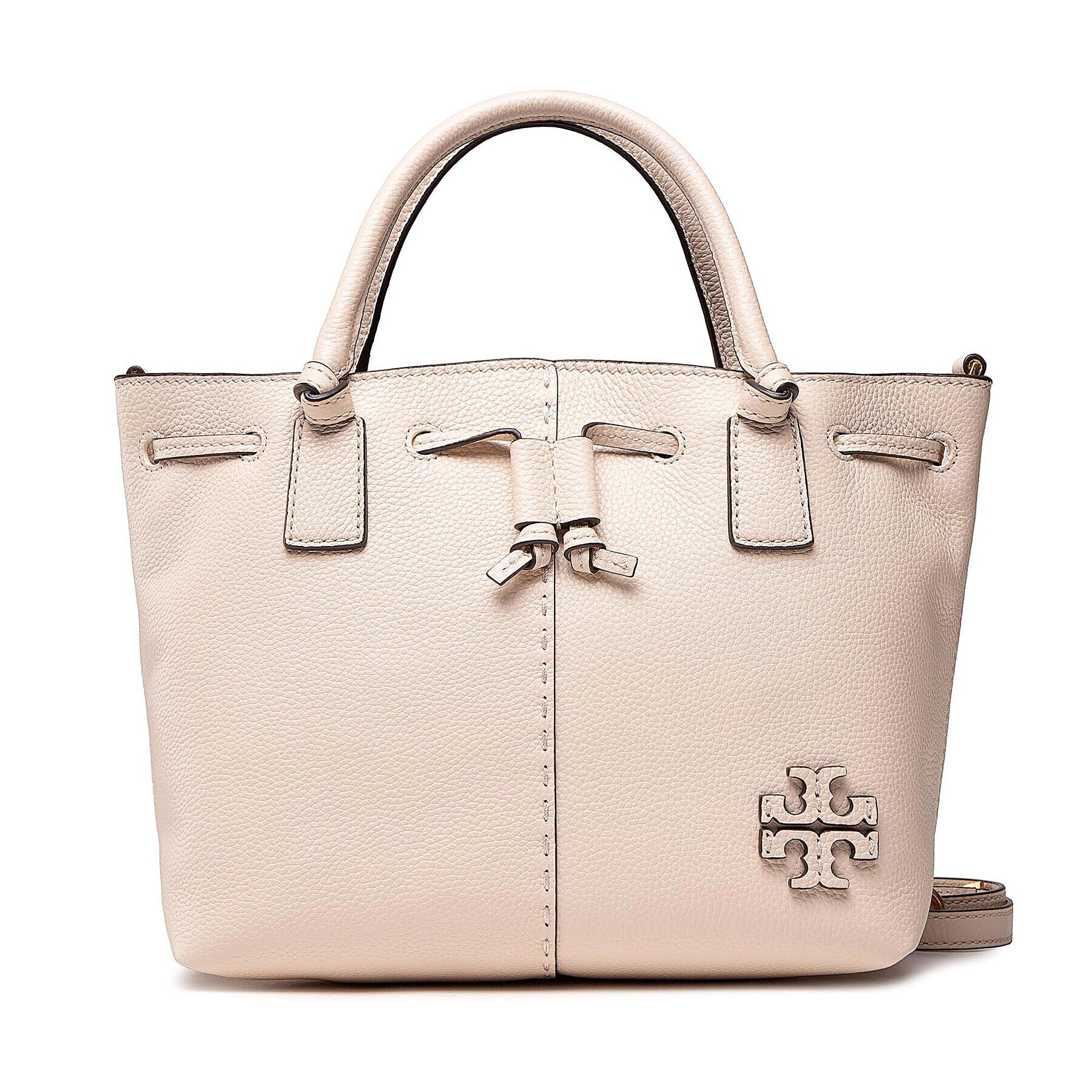 Tory Burch Дамска чанта Mcgraw Small Drawstring Satchel 85119 Бежов - Pepit.bg