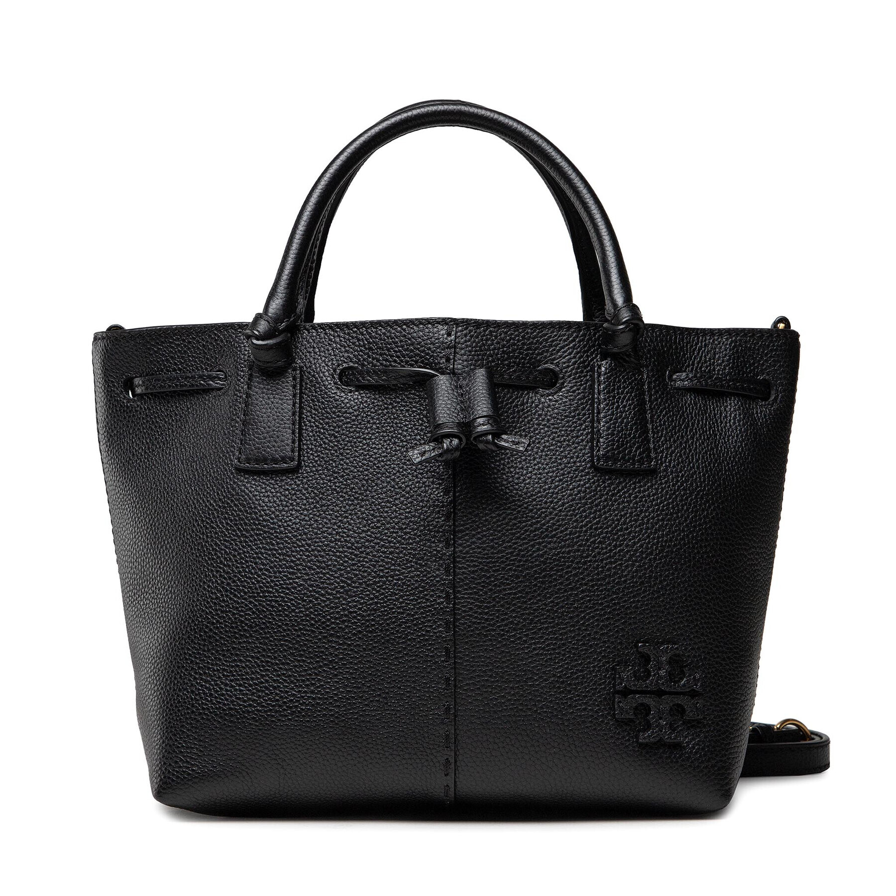 Tory Burch Дамска чанта Mcgraw Small Drawstring Satchel 85119 Черен - Pepit.bg