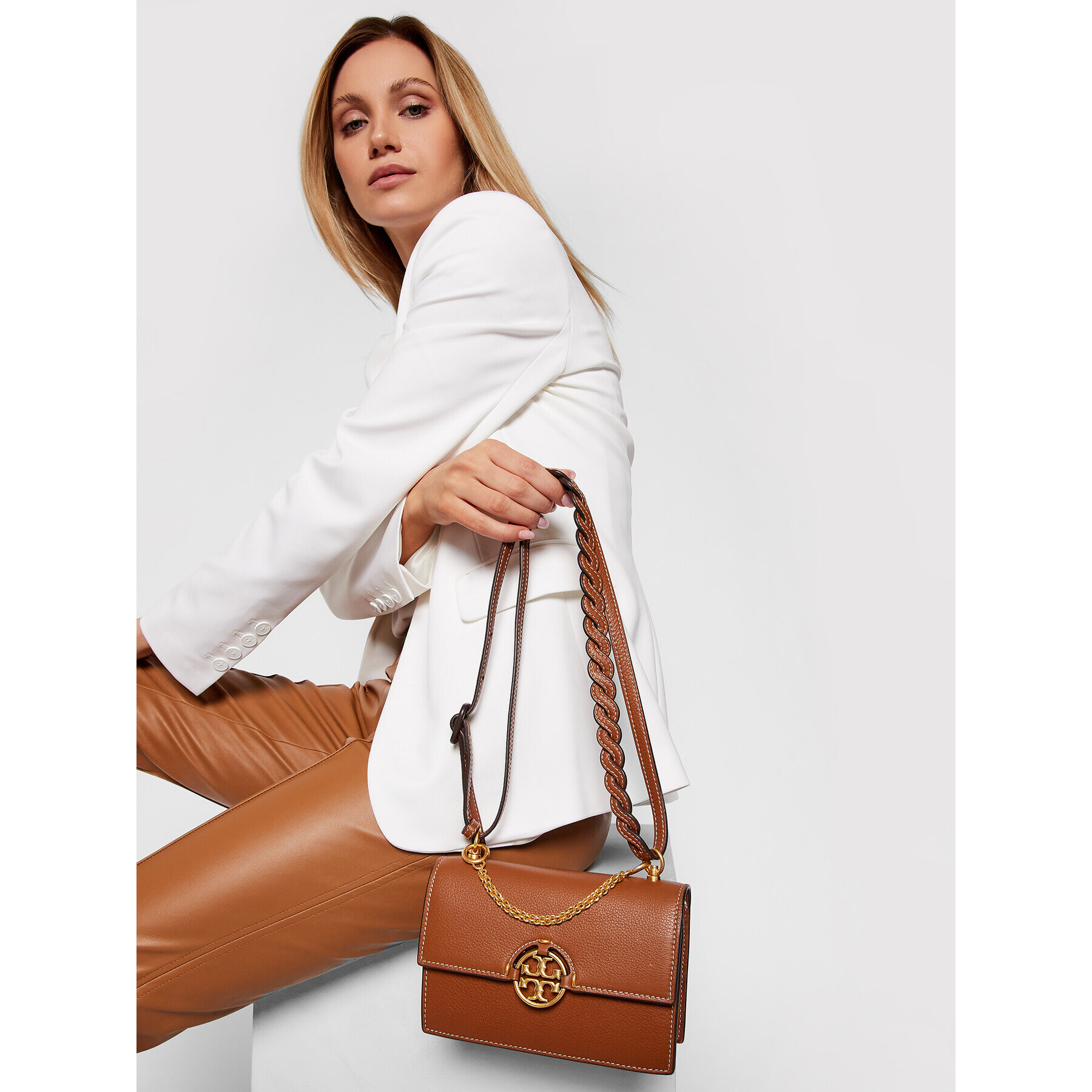 Tory Burch Дамска чанта Miller Mini Bag 80532 Кафяв - Pepit.bg