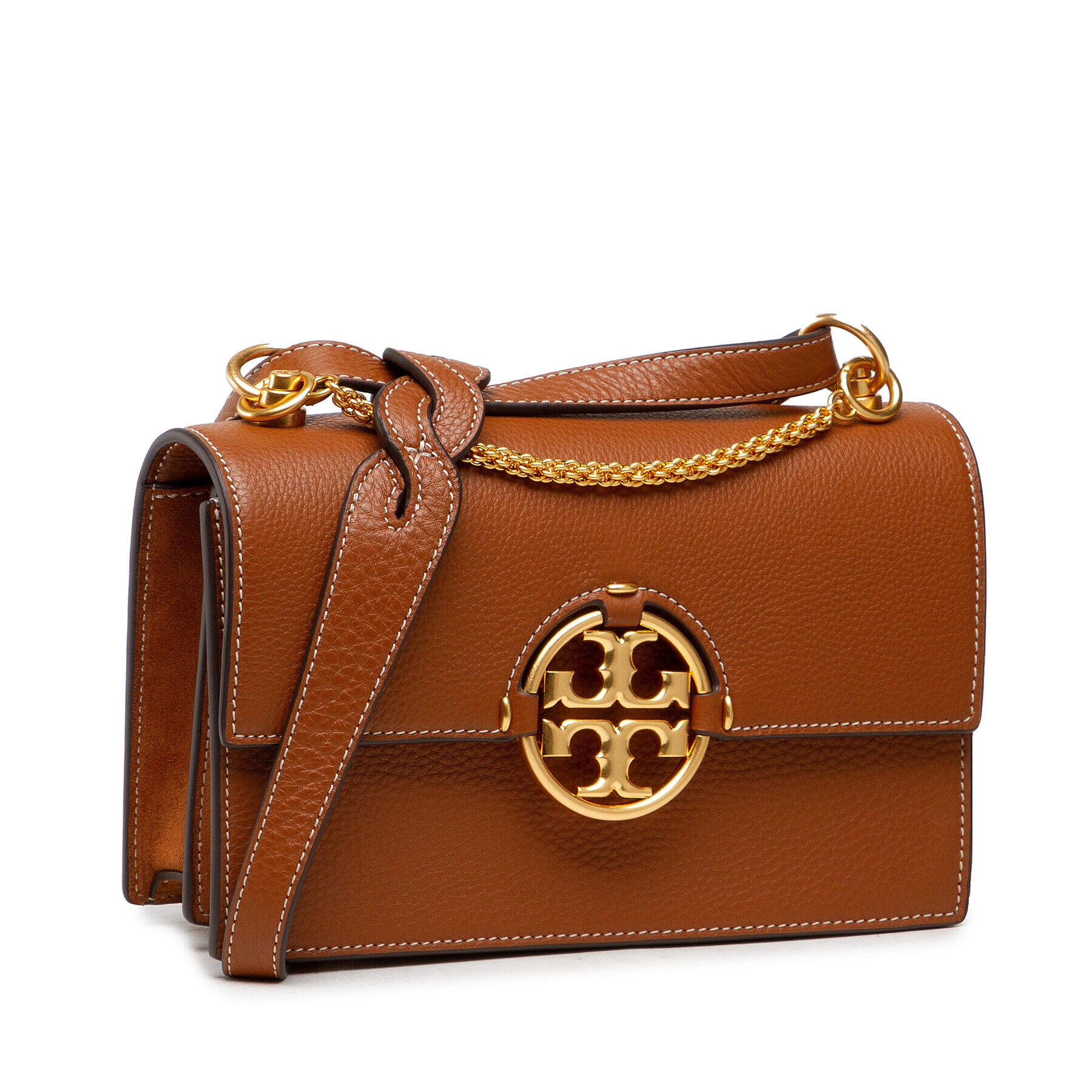 Tory Burch Дамска чанта Miller Small Flap 88208 Кафяв - Pepit.bg