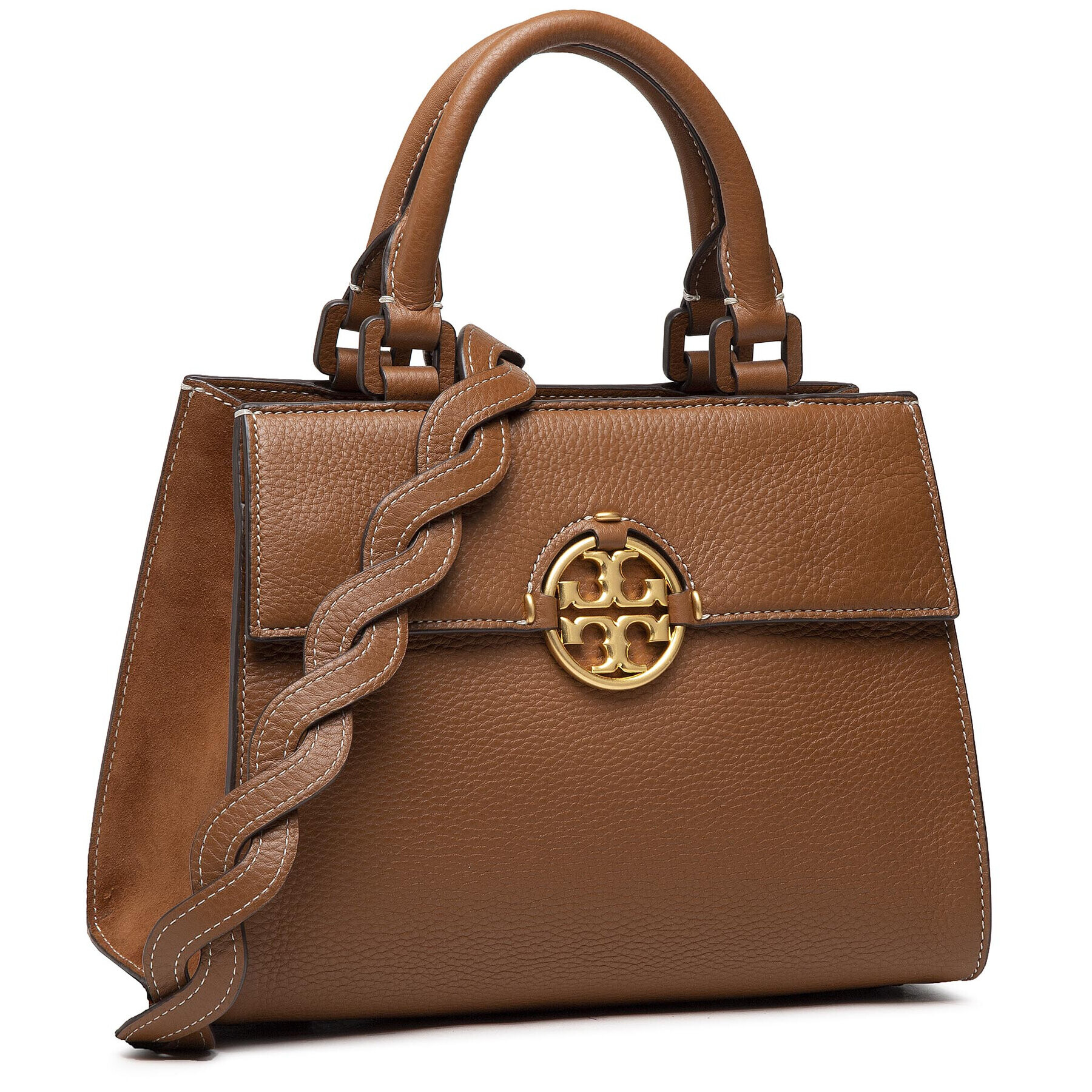 Tory Burch Дамска чанта Miller Top Handle Satchel 79329 Кафяв - Pepit.bg