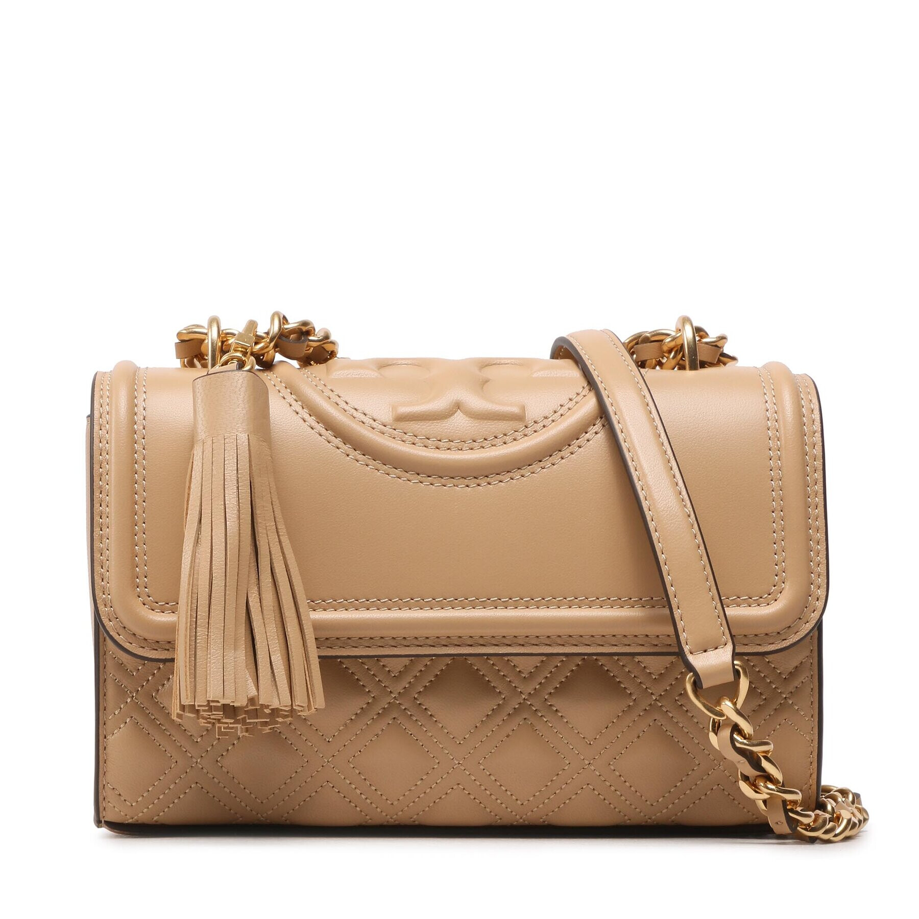 Tory Burch Дамска чанта Small Fleming Convertible 75576 Бежов - Pepit.bg