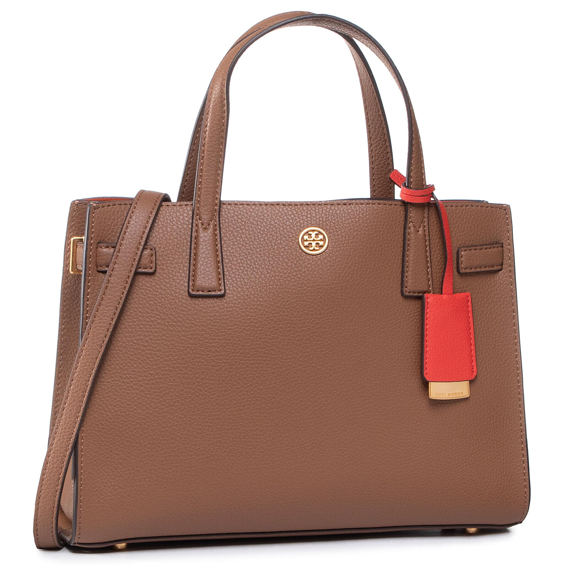 Tory Burch Дамска чанта Walker Small Satchel 73625 Кафяв - Pepit.bg