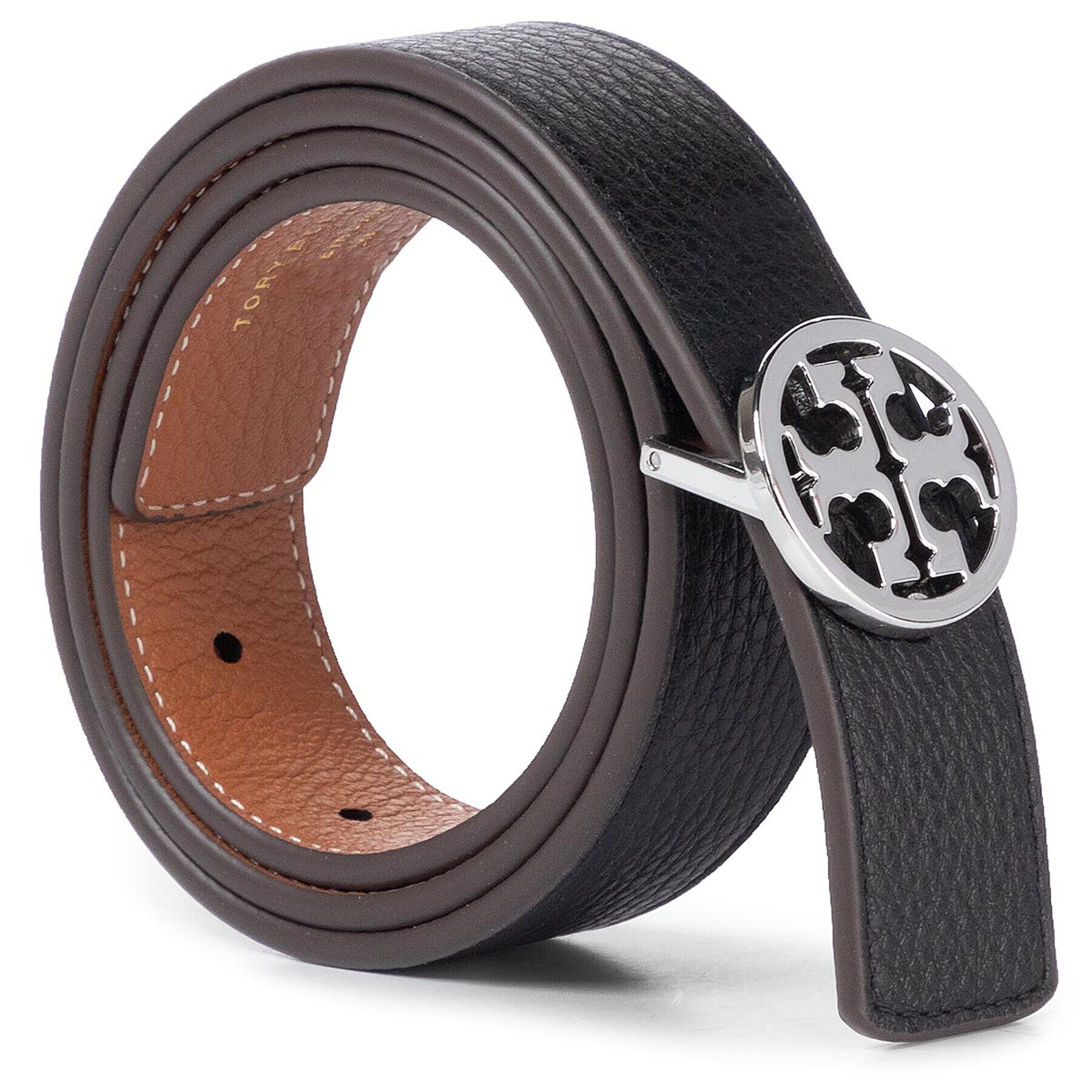 Tory Burch Дамски колан 1" Reversible Logo Belt 56643 Черен - Pepit.bg
