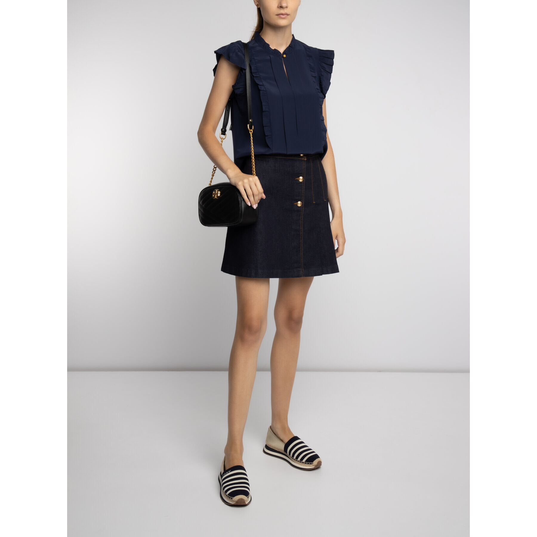 Tory Burch Дънкова пола 56589 Тъмносин Regular Fit - Pepit.bg