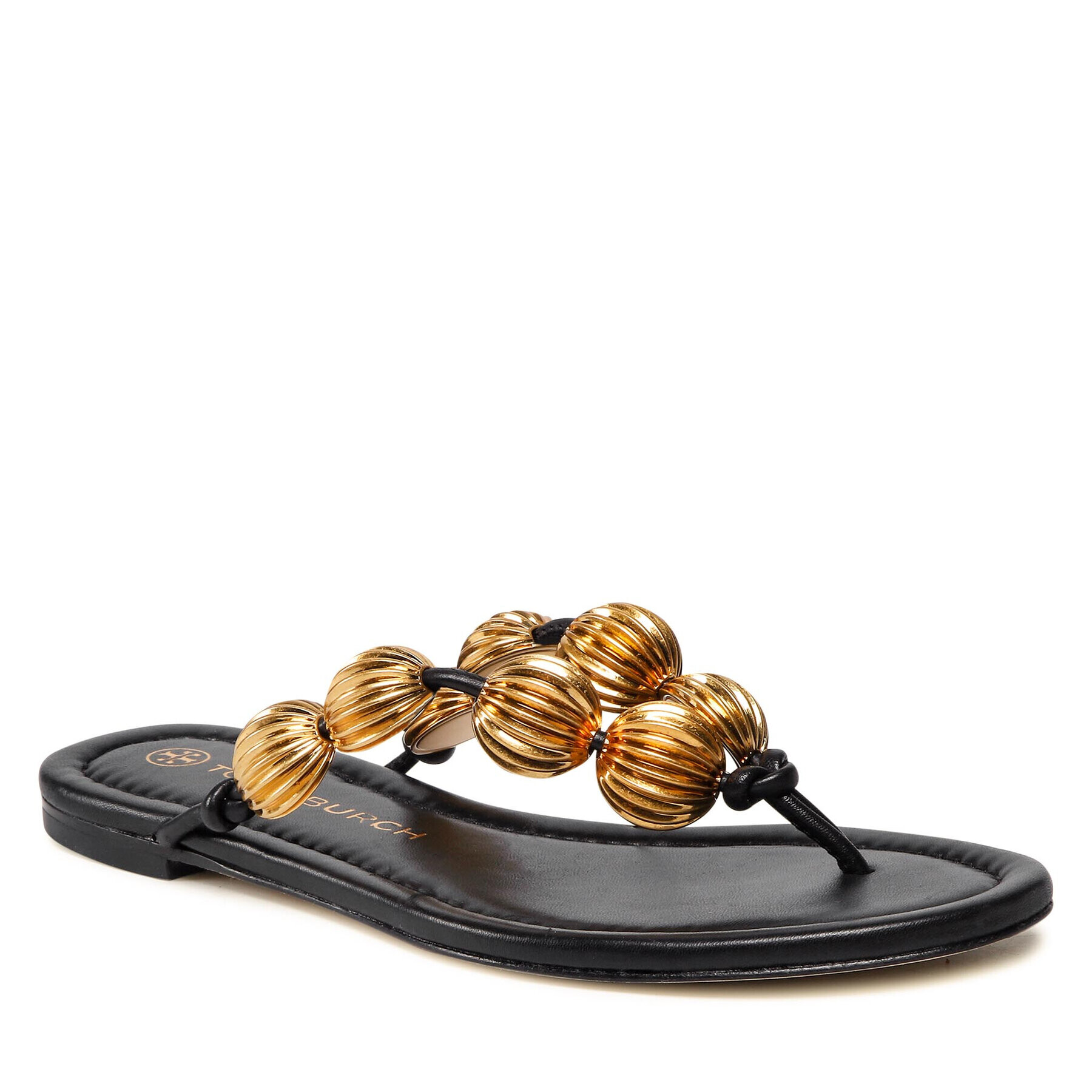 Tory Burch Джапанки Capri Beaded Sandal 89384 Черен - Pepit.bg