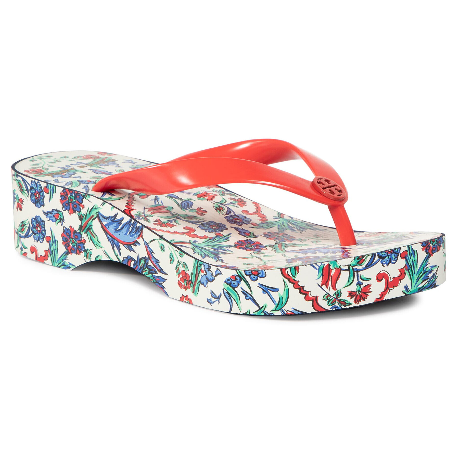 Tory Burch Джапанки Cut-Out Wedge Flip Flop 75260 Червен - Pepit.bg