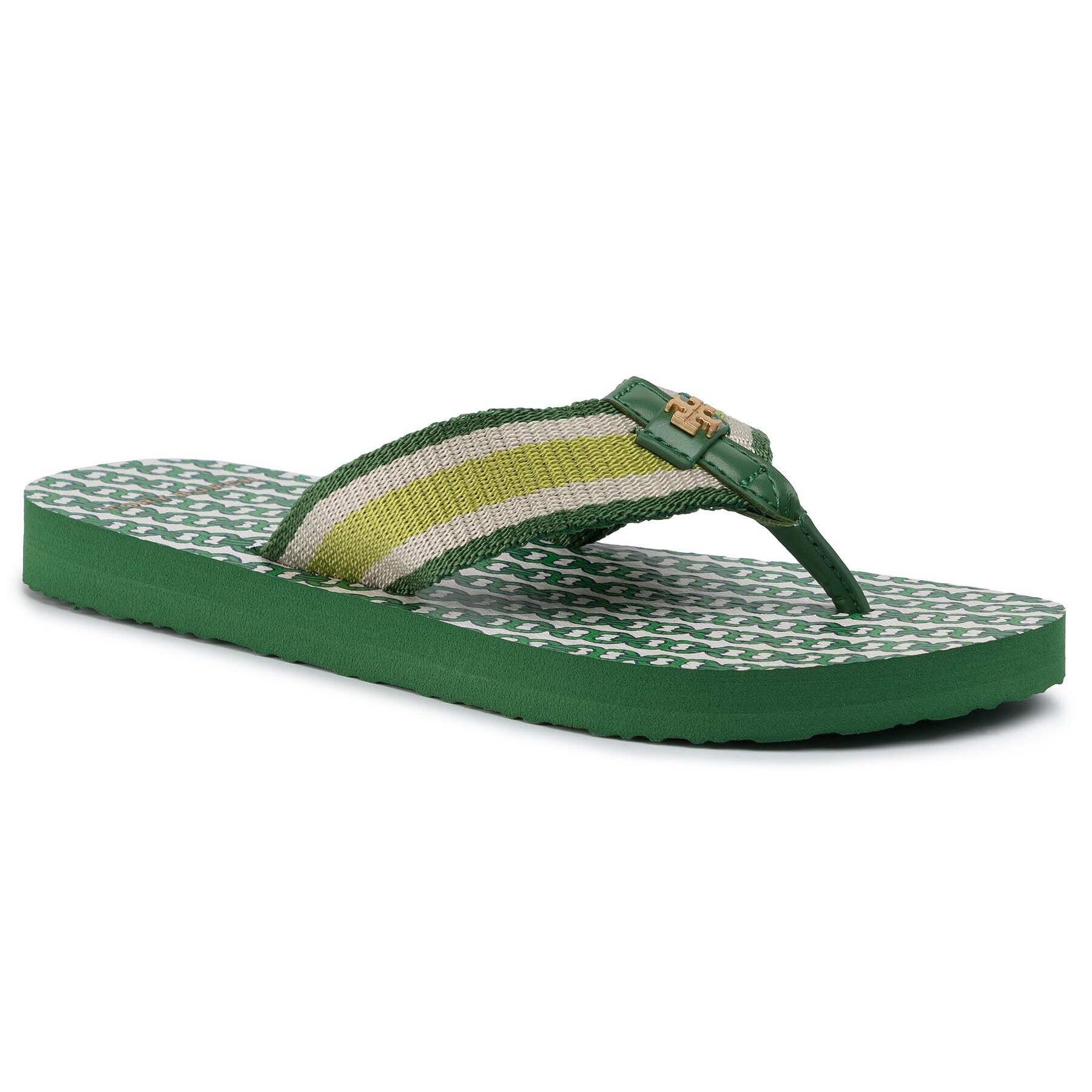 Tory Burch Джапанки Gemini Link Thin Flip Flop 61715 Зелен - Pepit.bg