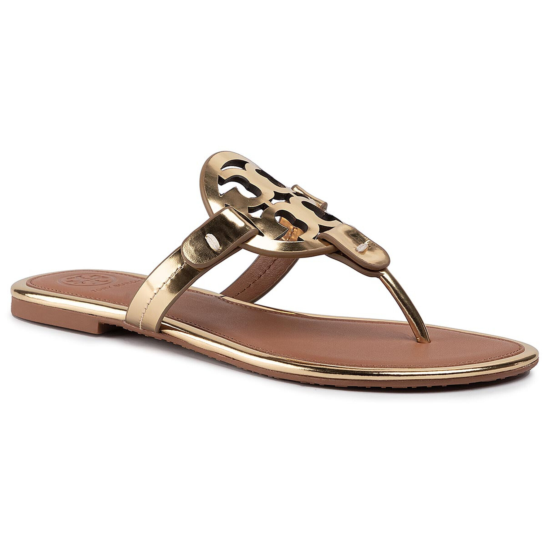 Tory Burch Джапанки Miller Mirror Metallic 63252 Златист - Pepit.bg