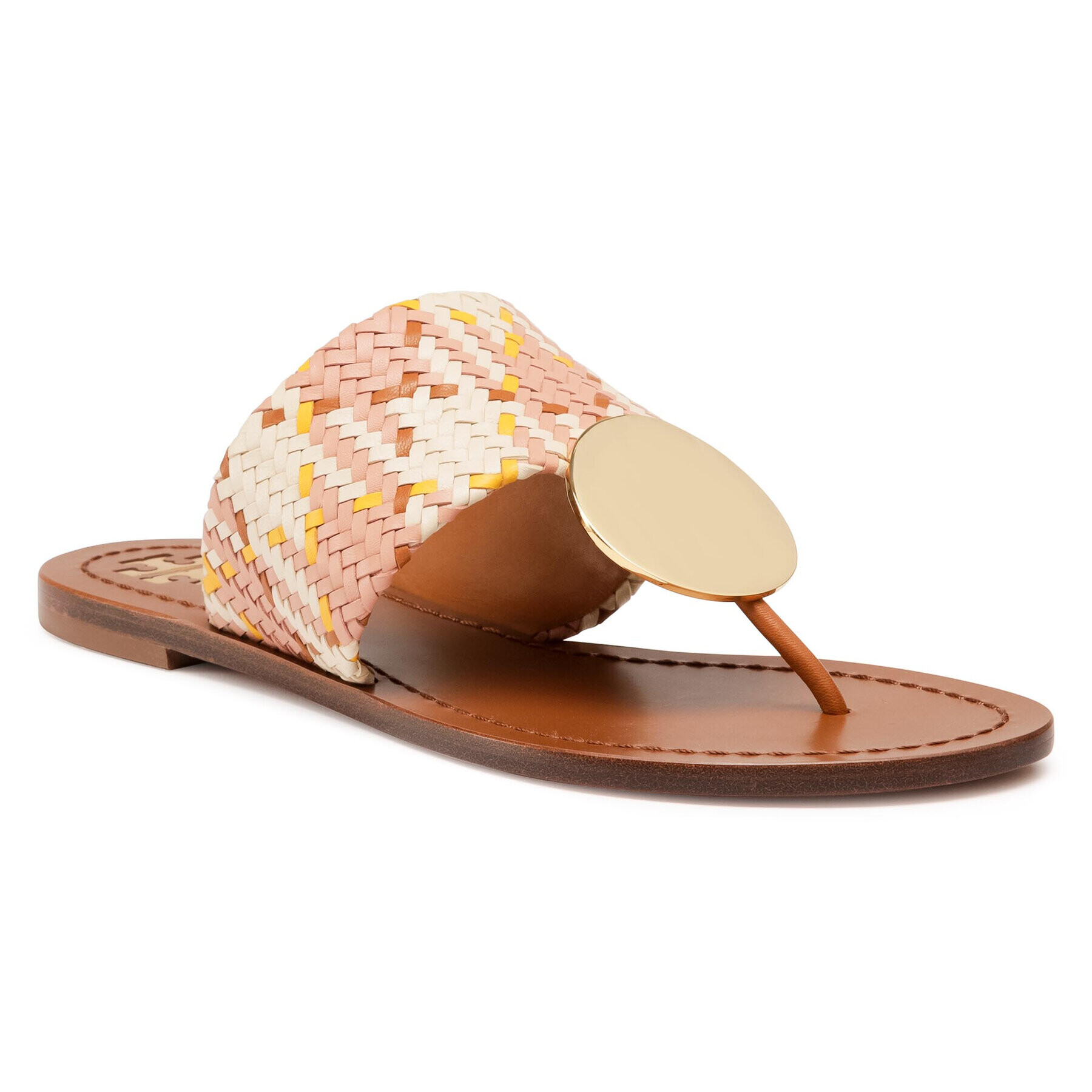 Tory Burch Джапанки Patos Disk Sandal 74314 Бежов - Pepit.bg