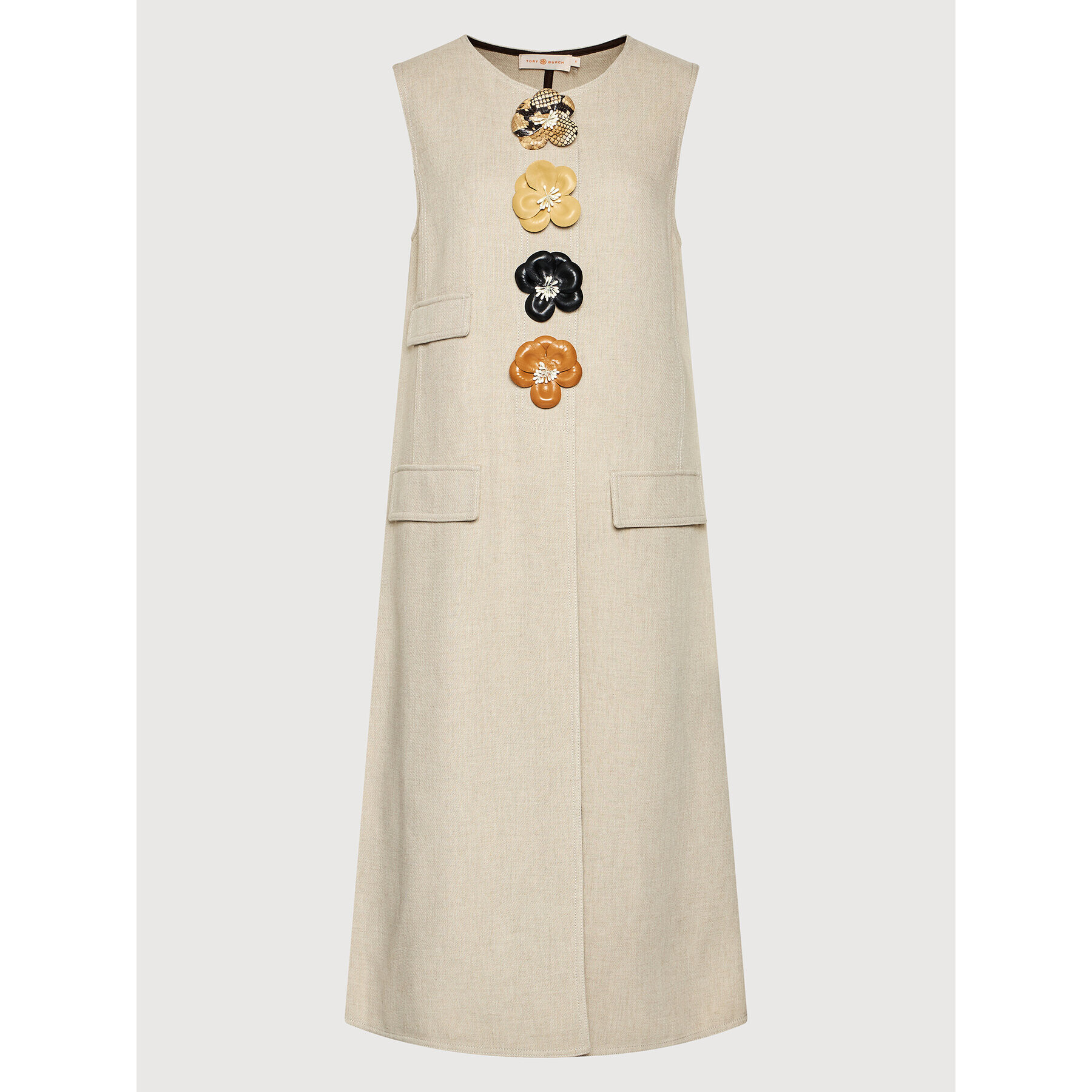 Tory Burch Елек Longline 83580 Бежов Regular Fit - Pepit.bg