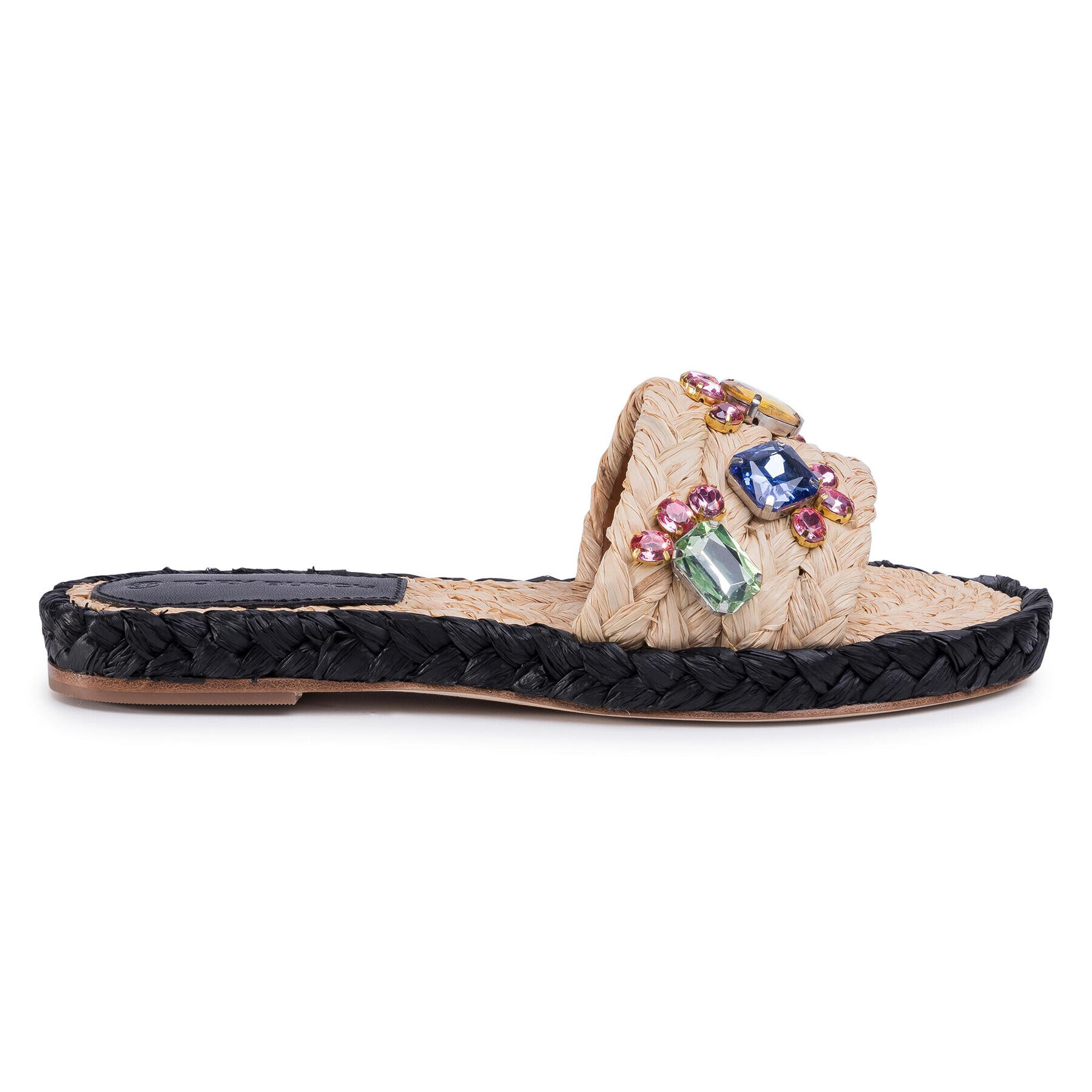 Tory Burch Еспадрили Crystal Raffia Slide Raffia 63580 Бежов - Pepit.bg