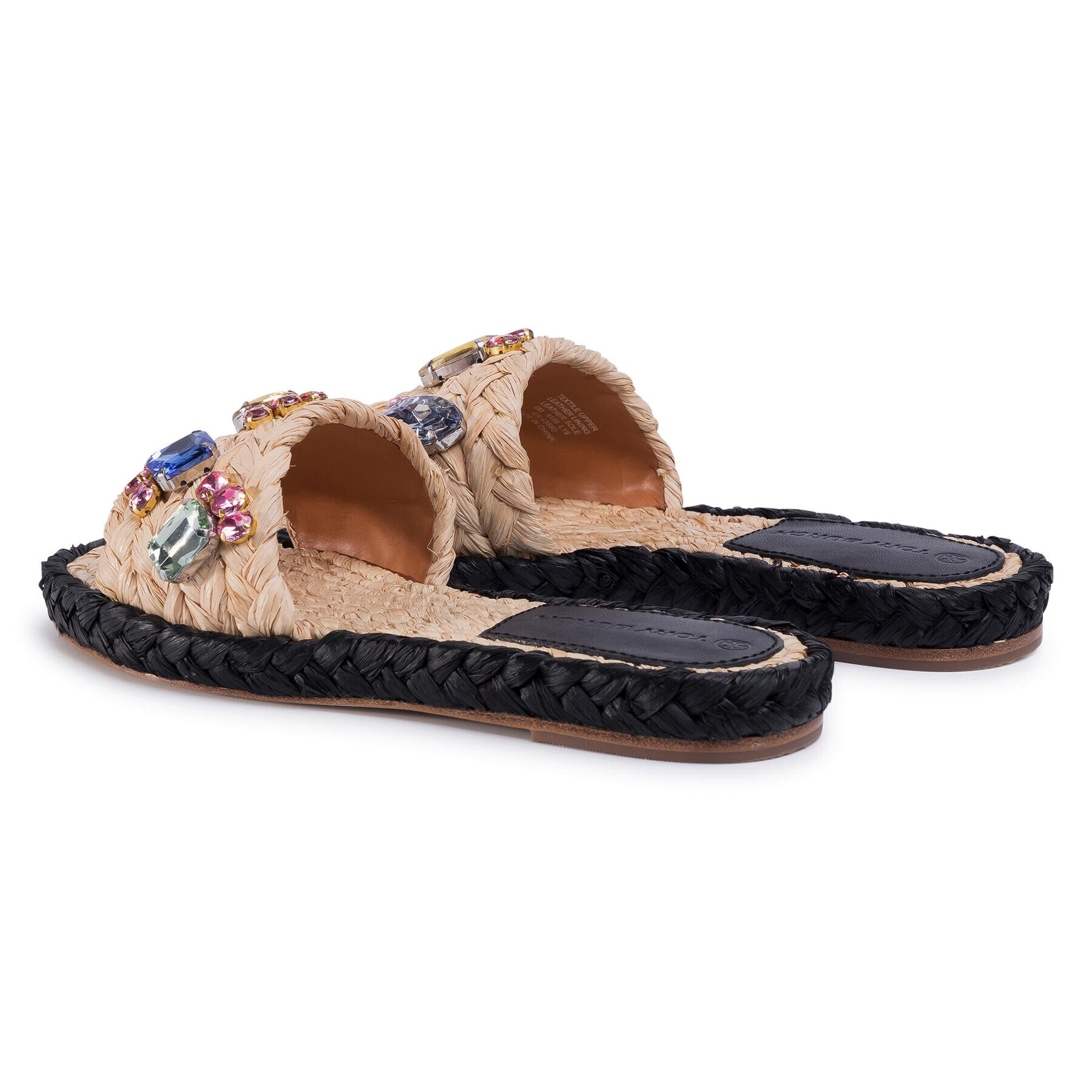 Tory Burch Еспадрили Crystal Raffia Slide Raffia 63580 Бежов - Pepit.bg