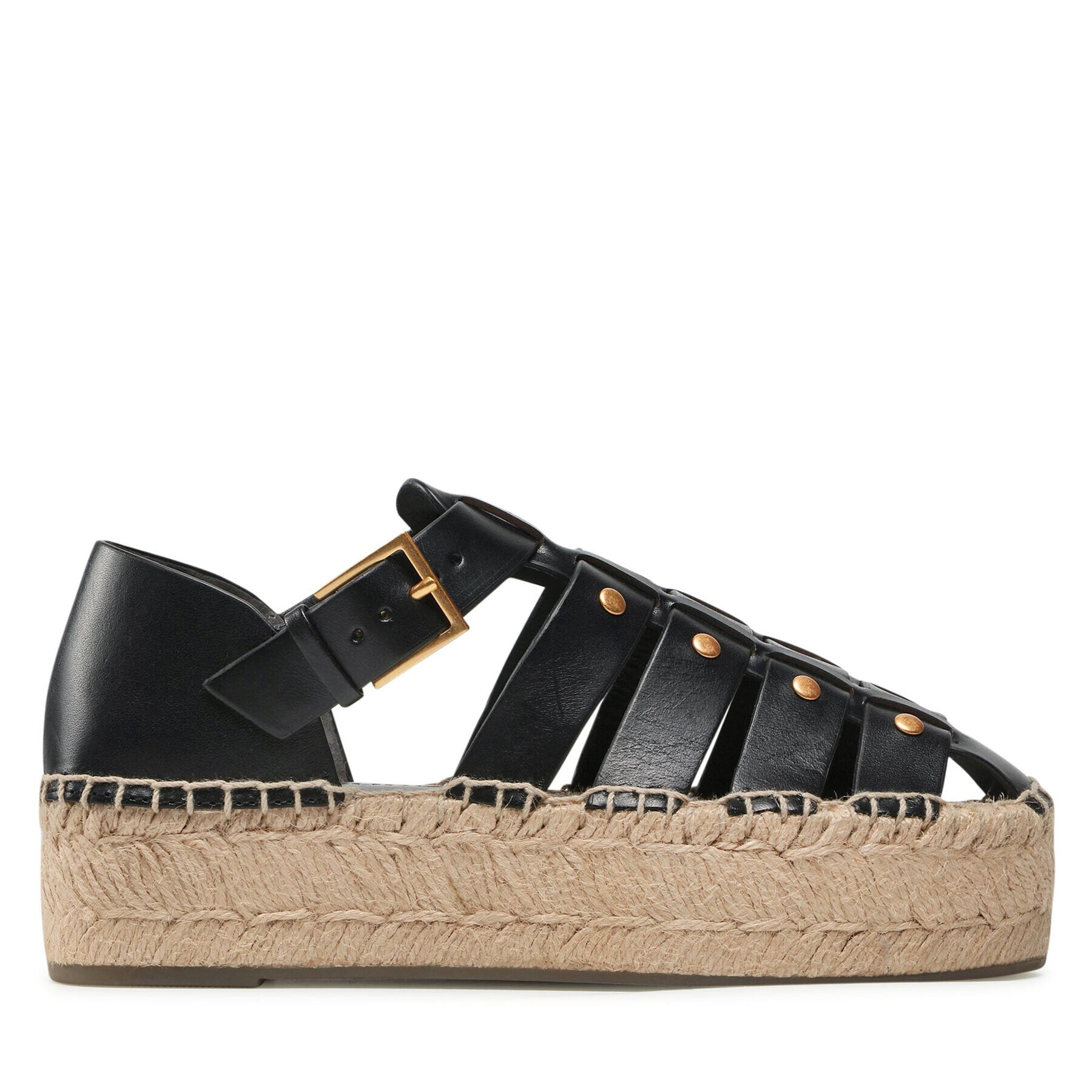 Tory Burch Еспадрили Fisherman Flatform Espadrille 90554 Черен - Pepit.bg