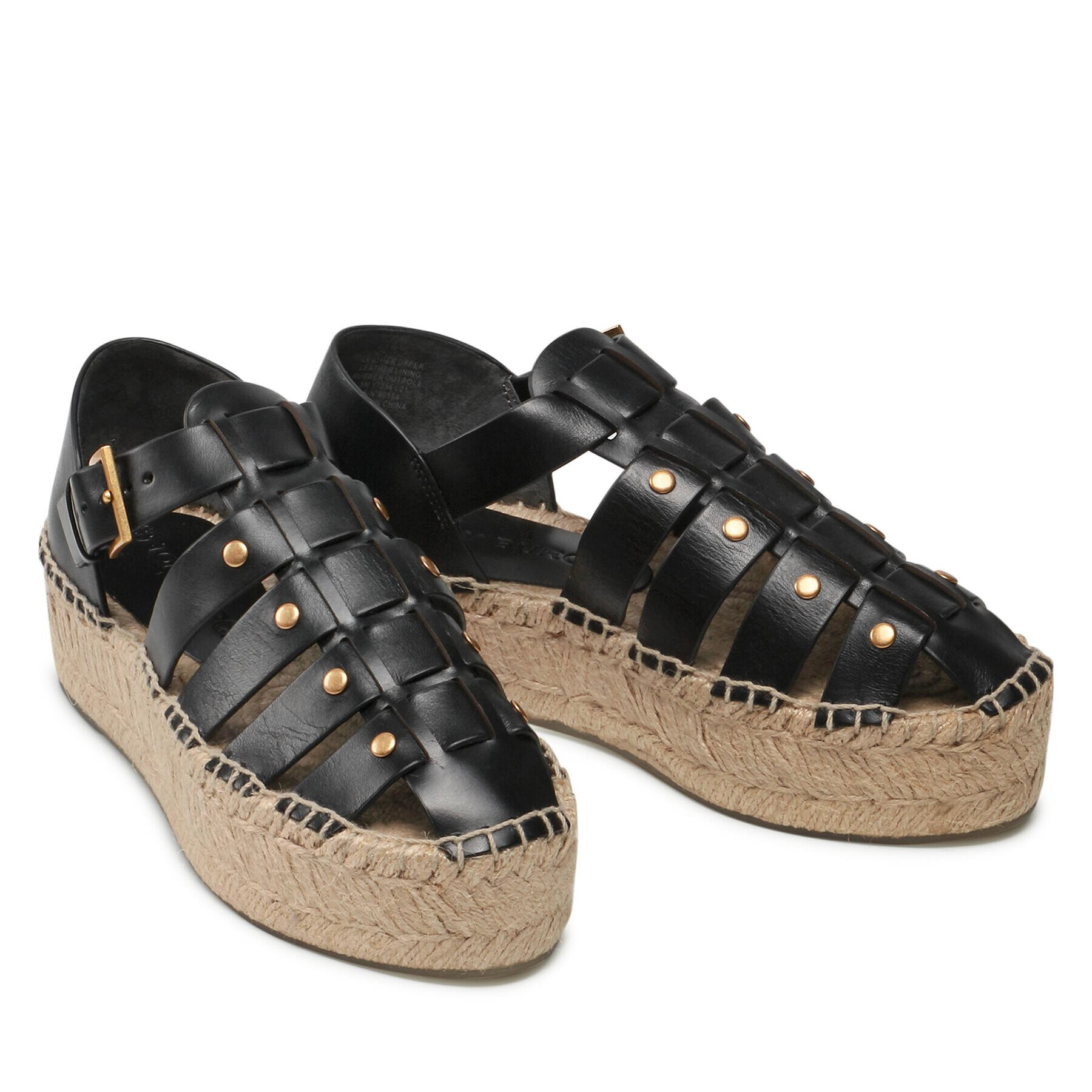 Tory Burch Еспадрили Fisherman Flatform Espadrille 90554 Черен - Pepit.bg