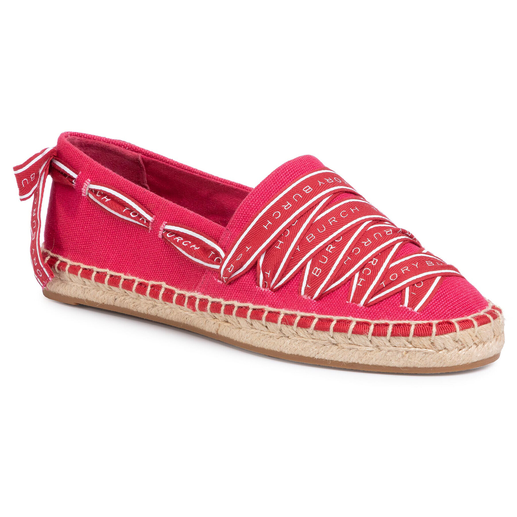 Tory Burch Еспадрили Logo Grosgrain Espadrille 61318 Червен - Pepit.bg