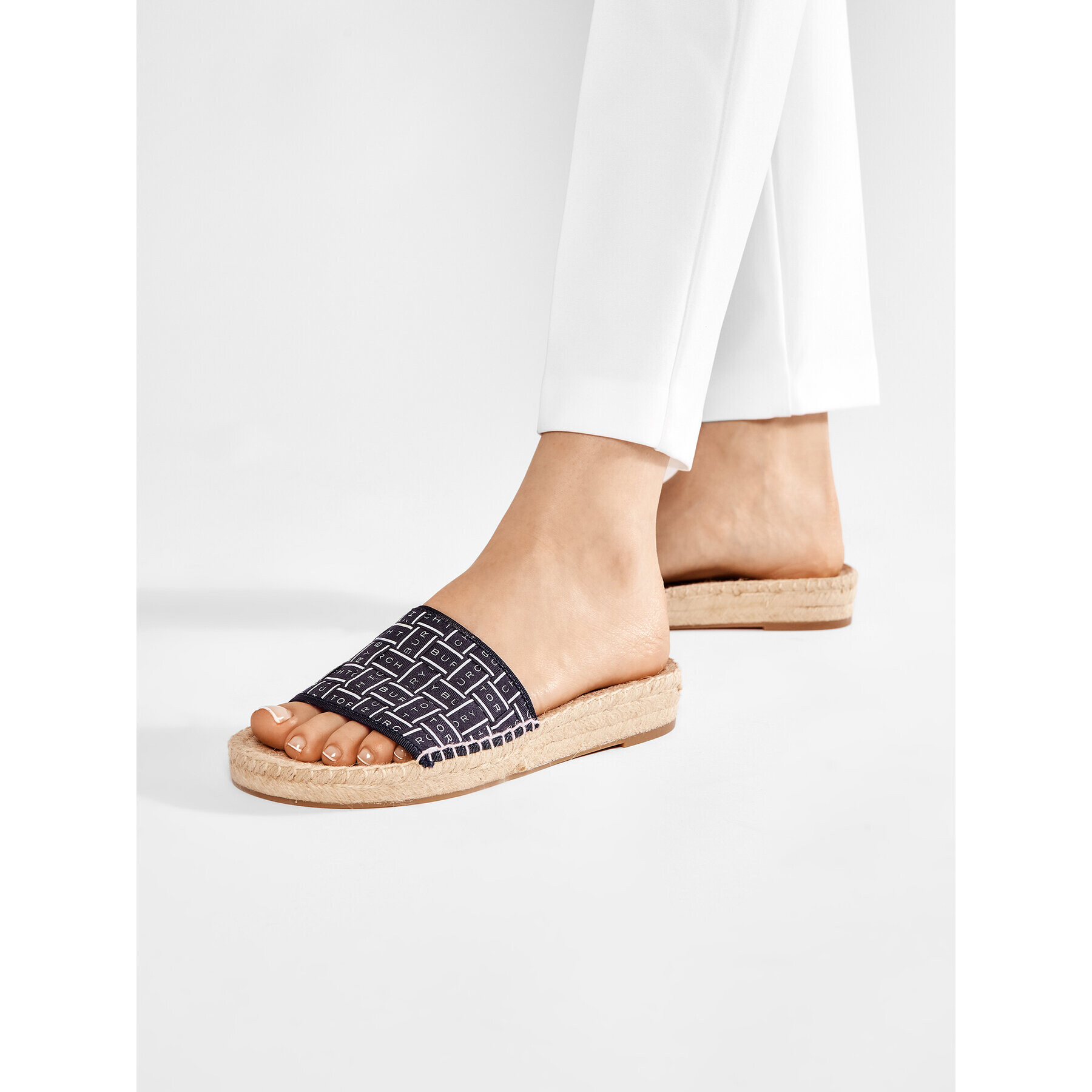 Tory Burch Еспадрили Tory Ribbon Espadrille Slide 80919 Тъмносин - Pepit.bg